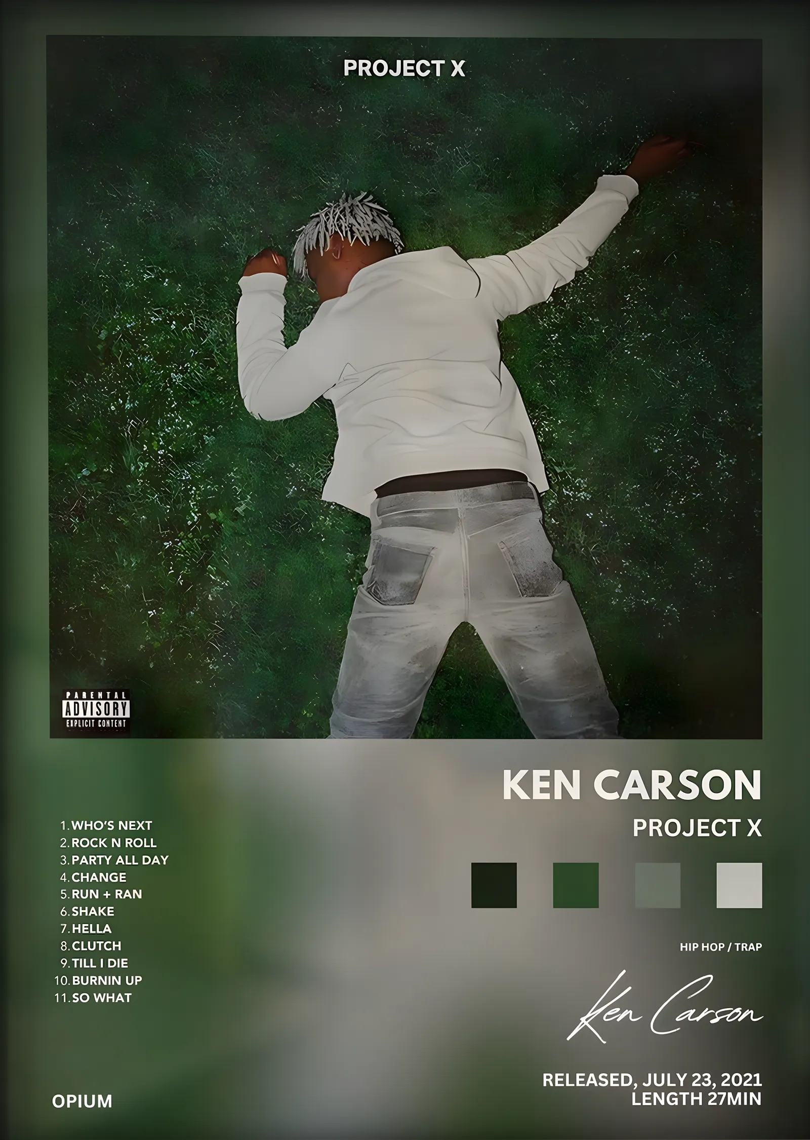 Ken Carson: Project X metal tablo