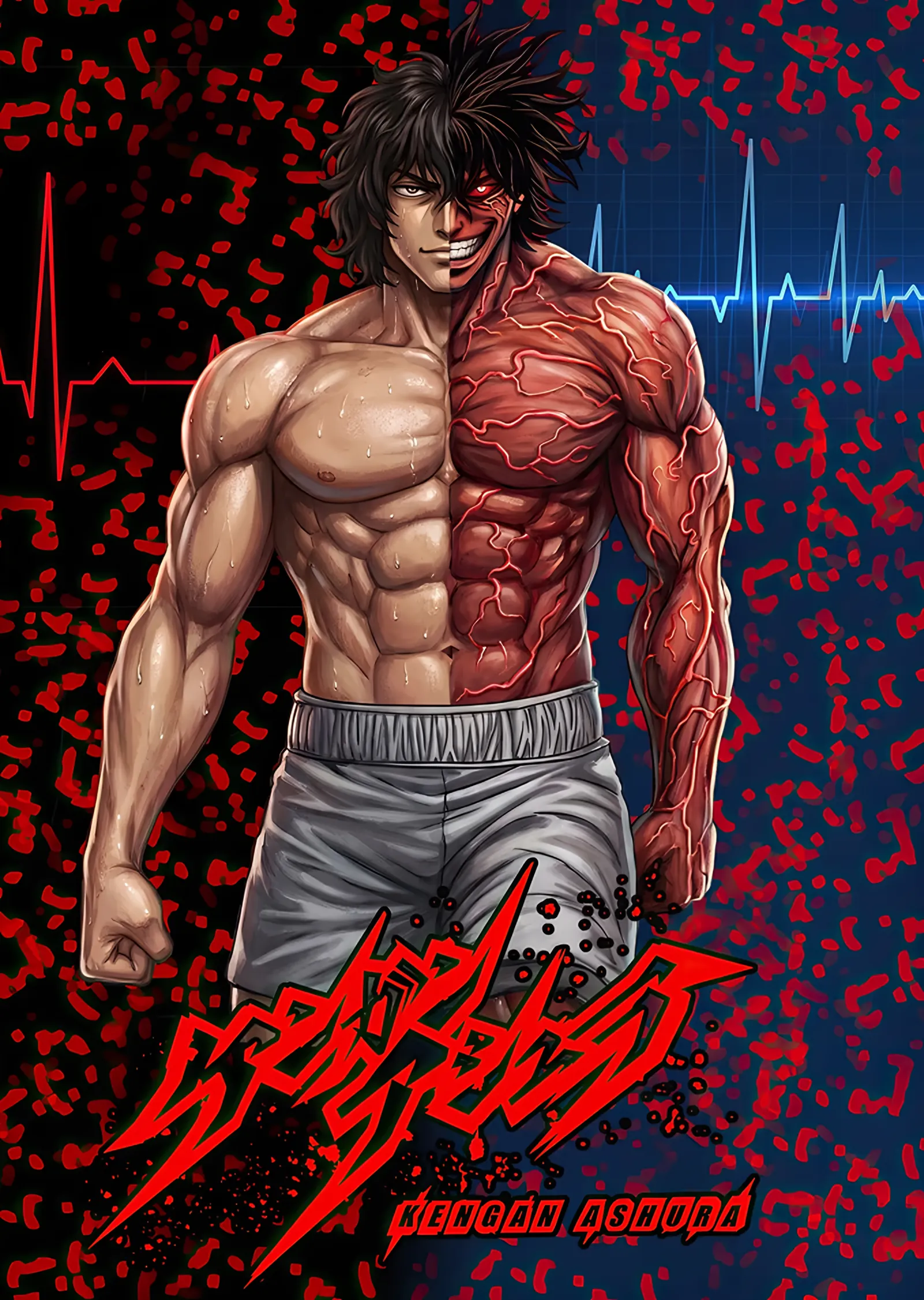 Kengan Ashura: Ohma Tokita'nın Kas Anatomisi metal tablo
