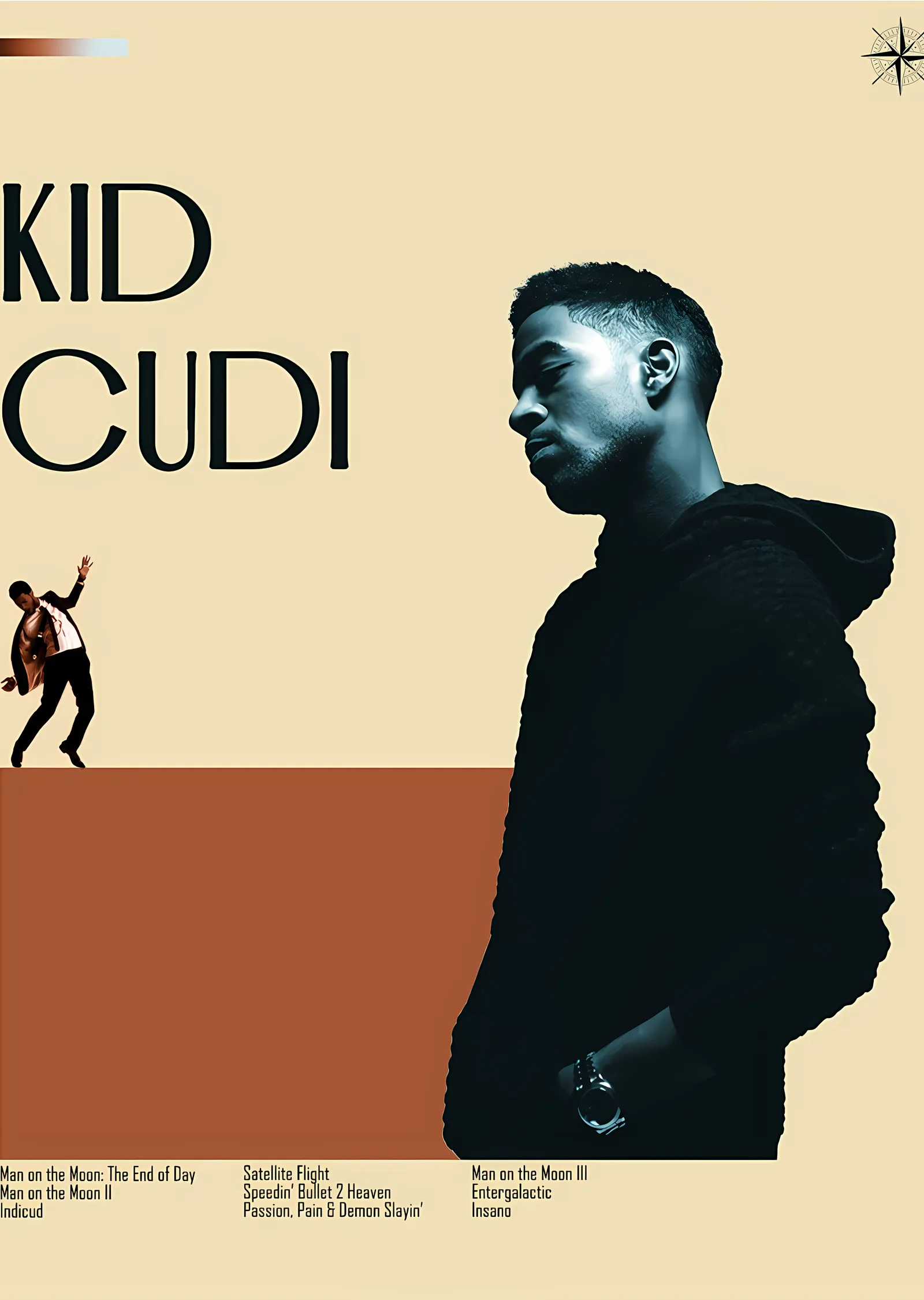 Kid Cudi - Man on the Moon metal tablo