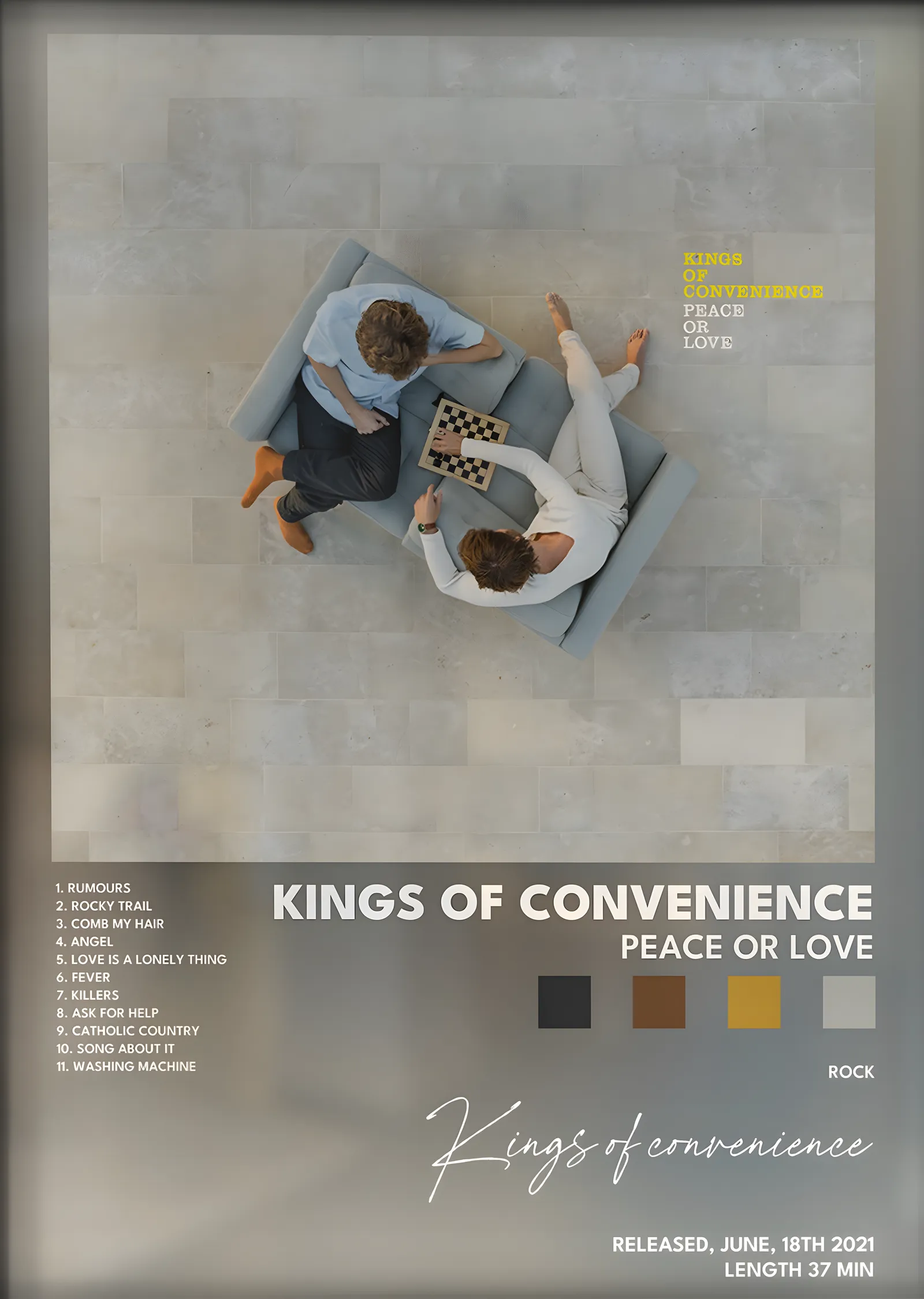 Kings of Convenience: Peace or Love metal tablo