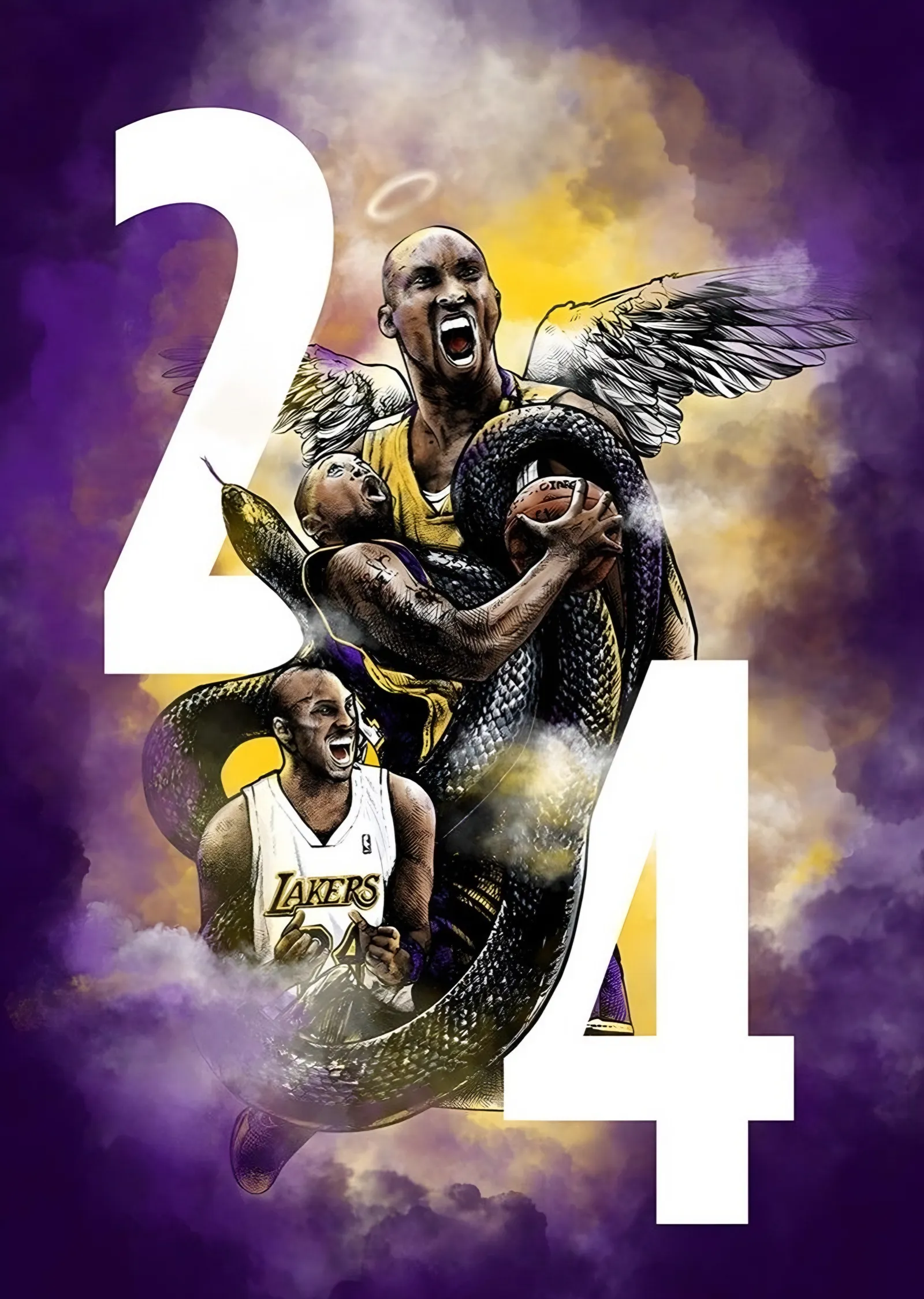 Kobe Bryant: 24 Mamba Kompozisyonu metal tablo
