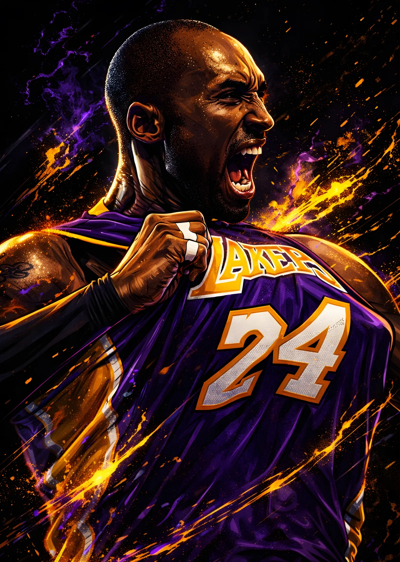 Kobe Bryant: Altın Enerji metal tablo