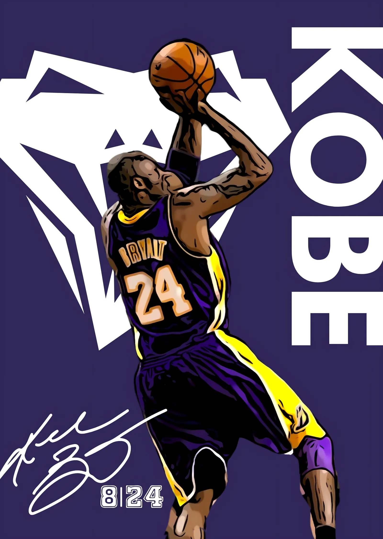 Kobe Bryant: Mor Zeminde Şut metal tablo