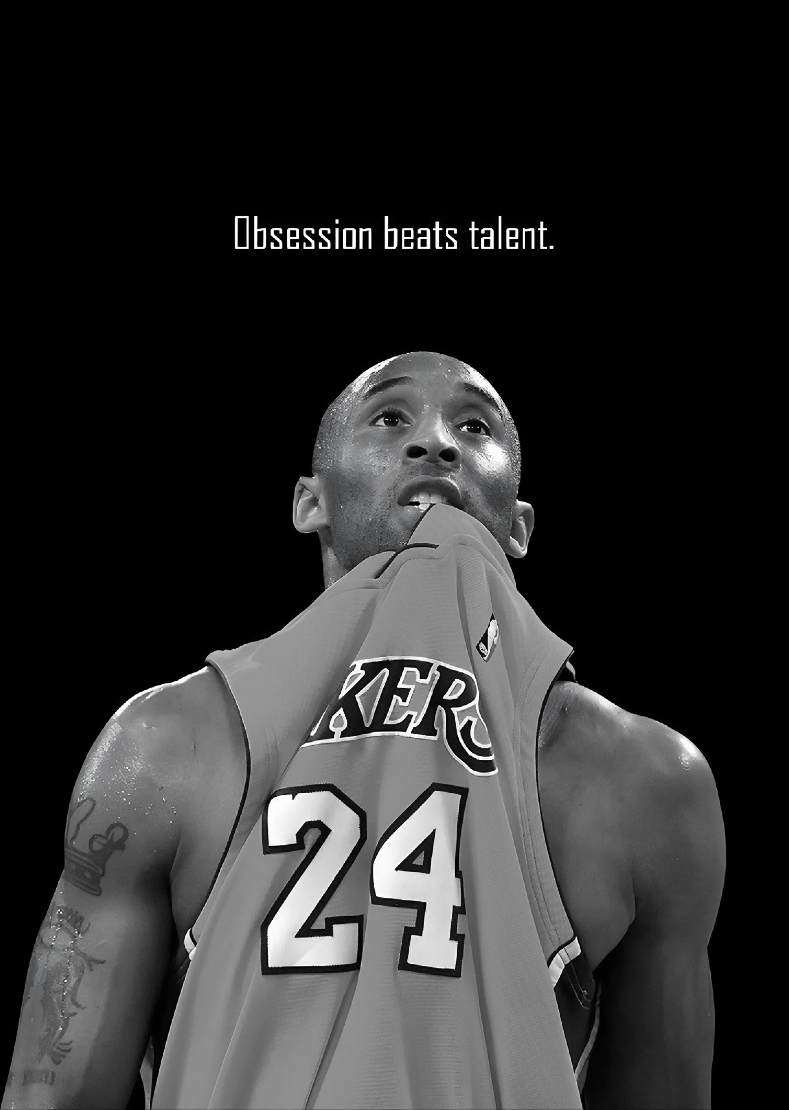 Kobe Bryant: Obsession Beats Talent metal tablo