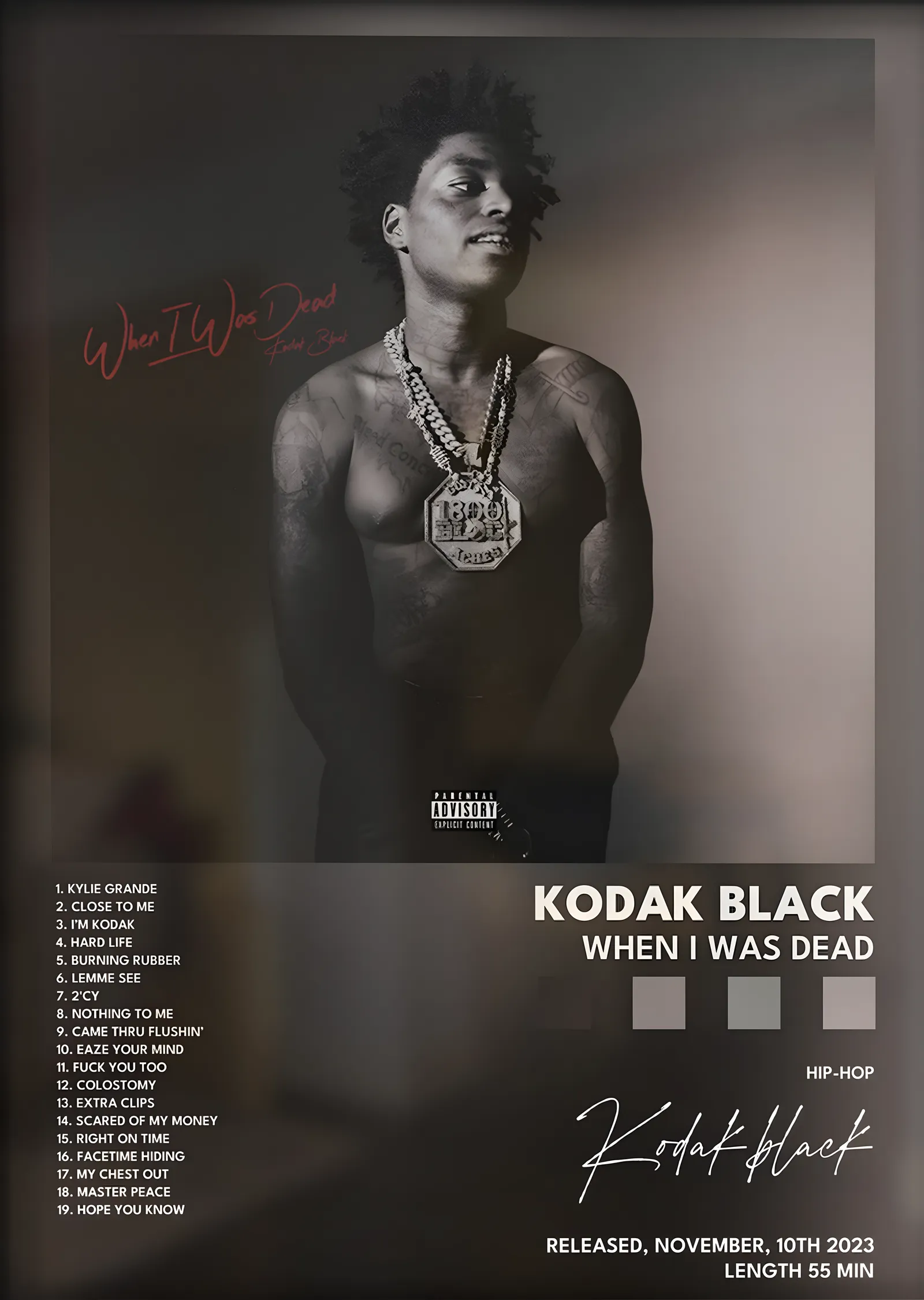 Kodak Black: When I Was Dead metal tablo