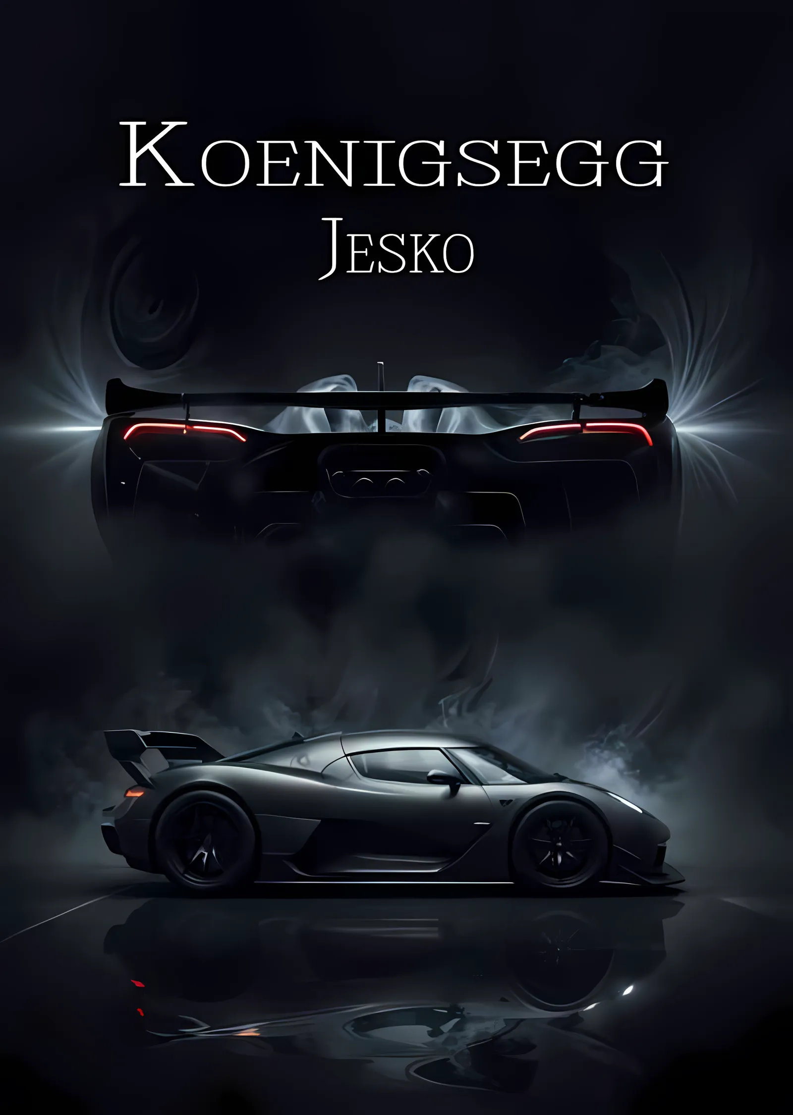Koenigsegg Jesko - Tipografili Hiper Otomobil metal tablo
