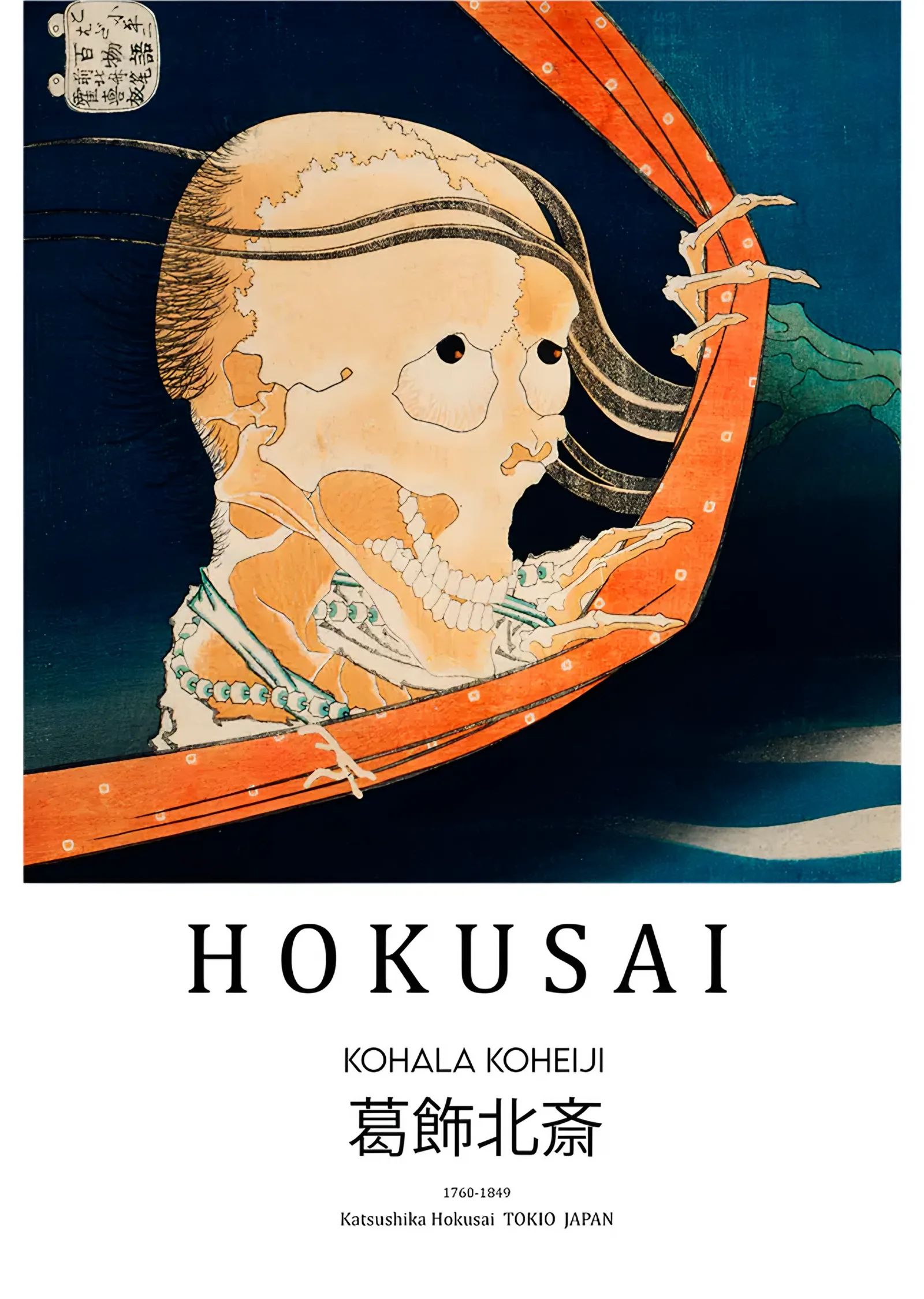 Kohada Koheiji - Katsushika Hokusai metal tablo