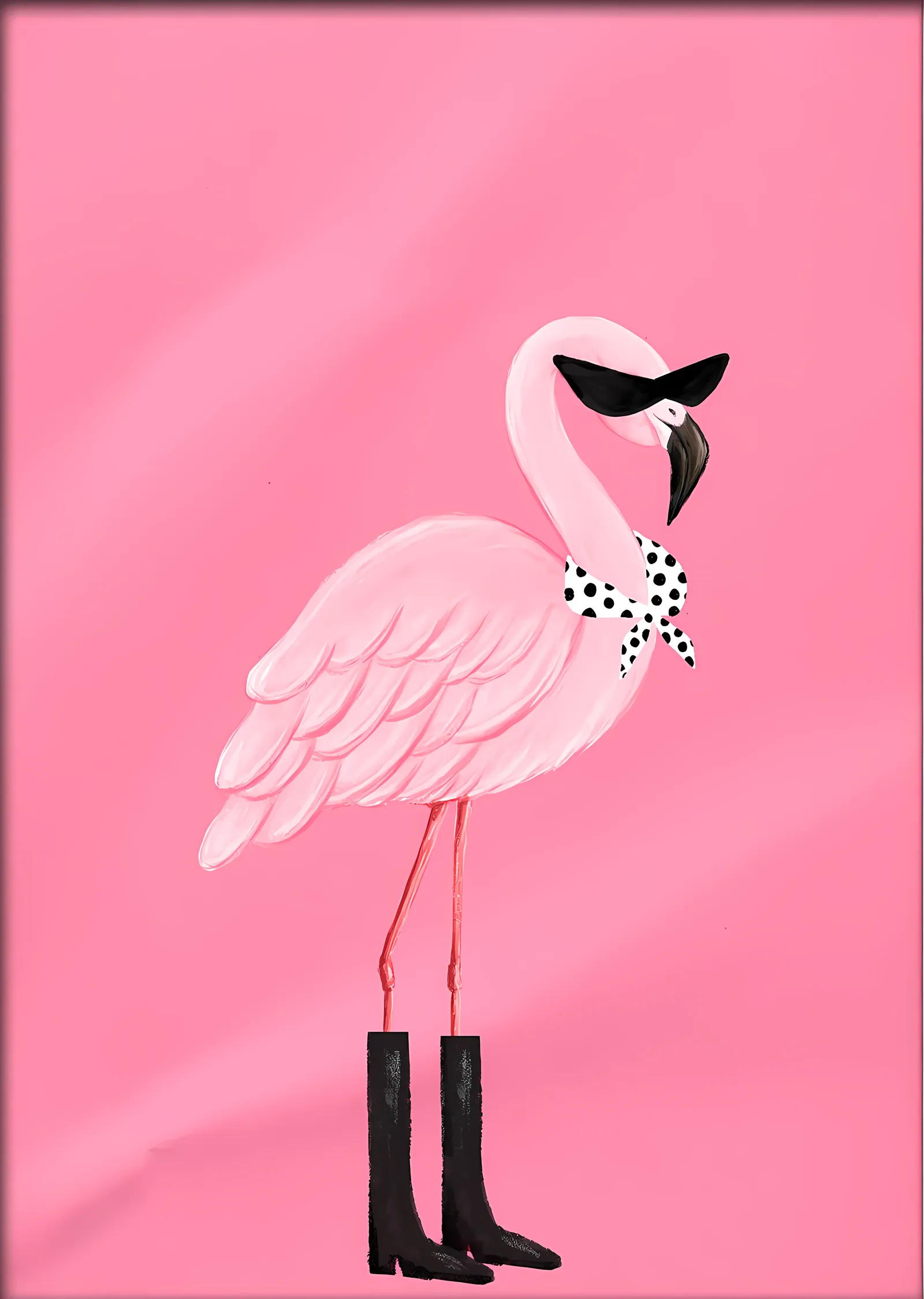 Kovboy Çizmeli Flamingo metal tablo