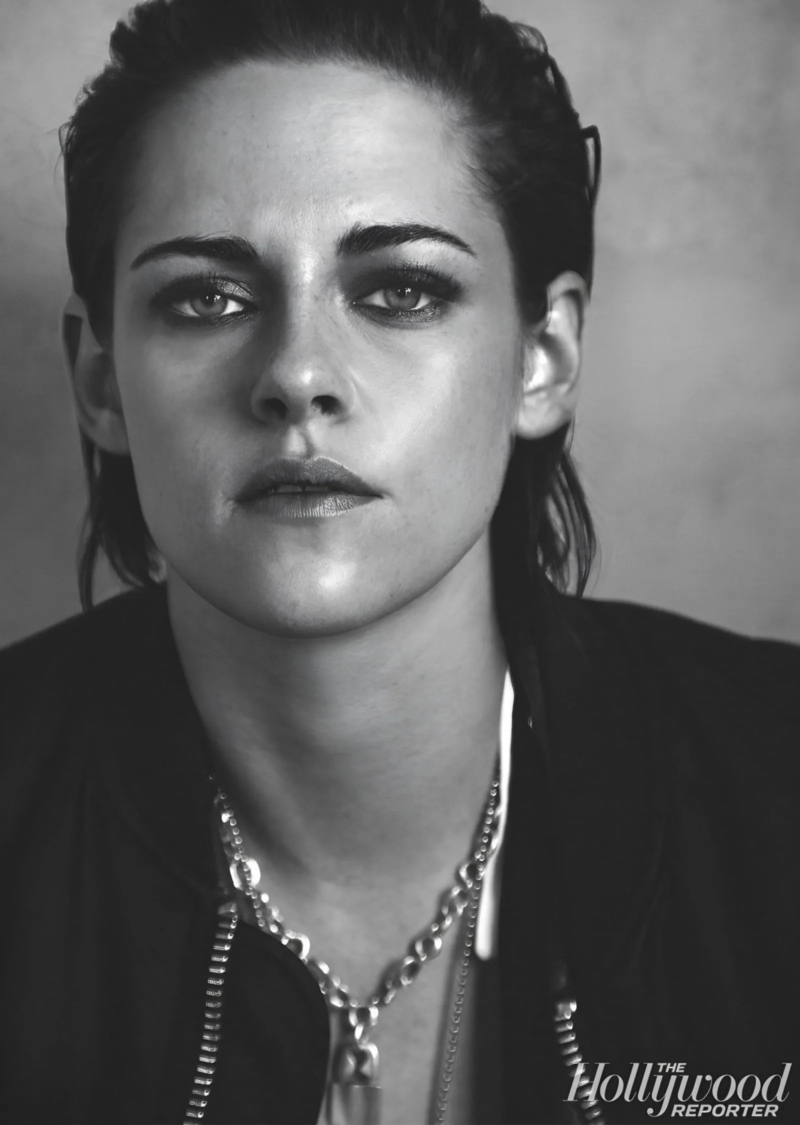 Kristen Stewart - Siyah Beyaz Portre metal tablo