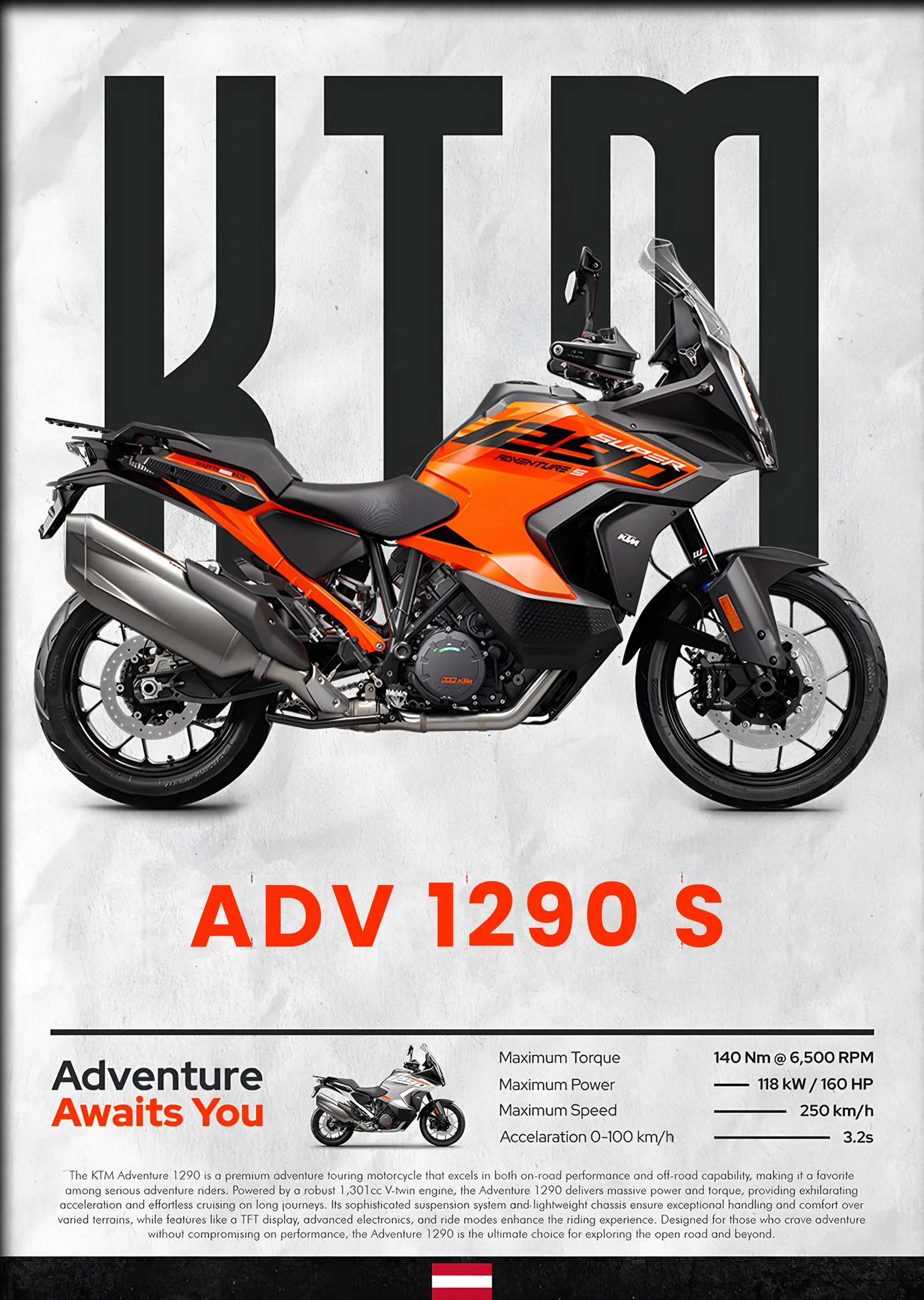 KTM 1290 Super Adventure S metal tablo