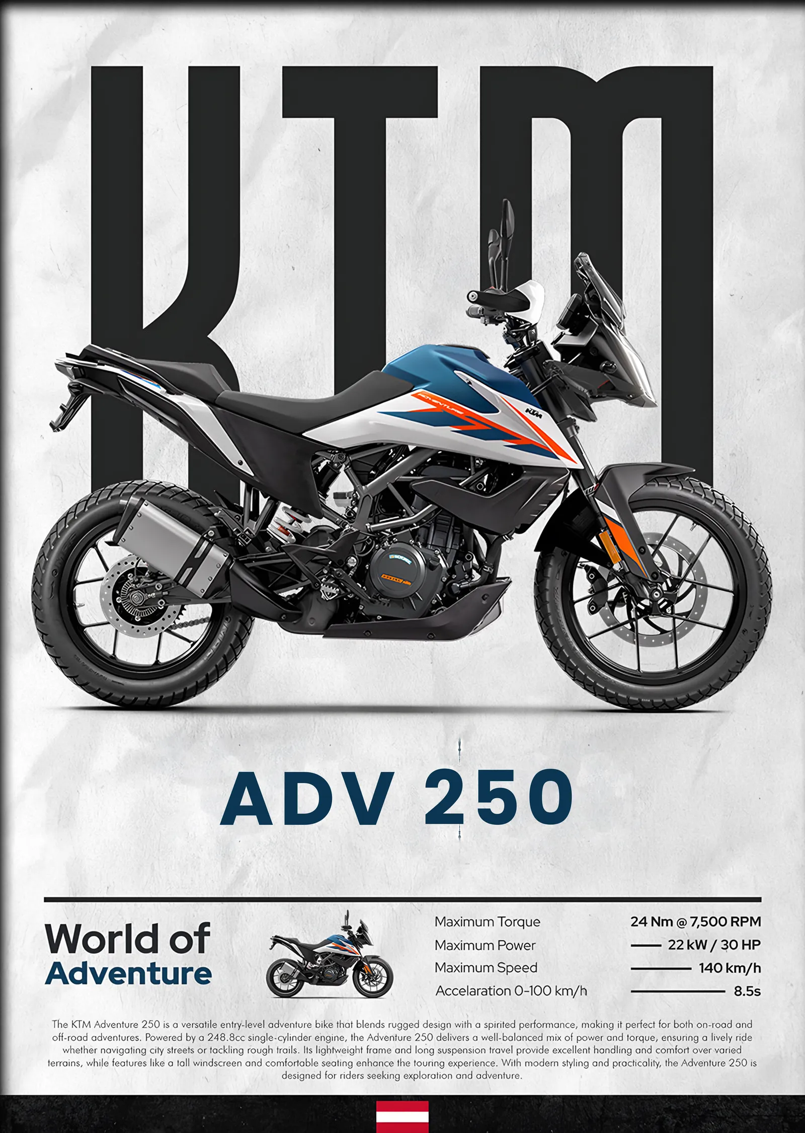 KTM 250 Adventure metal tablo