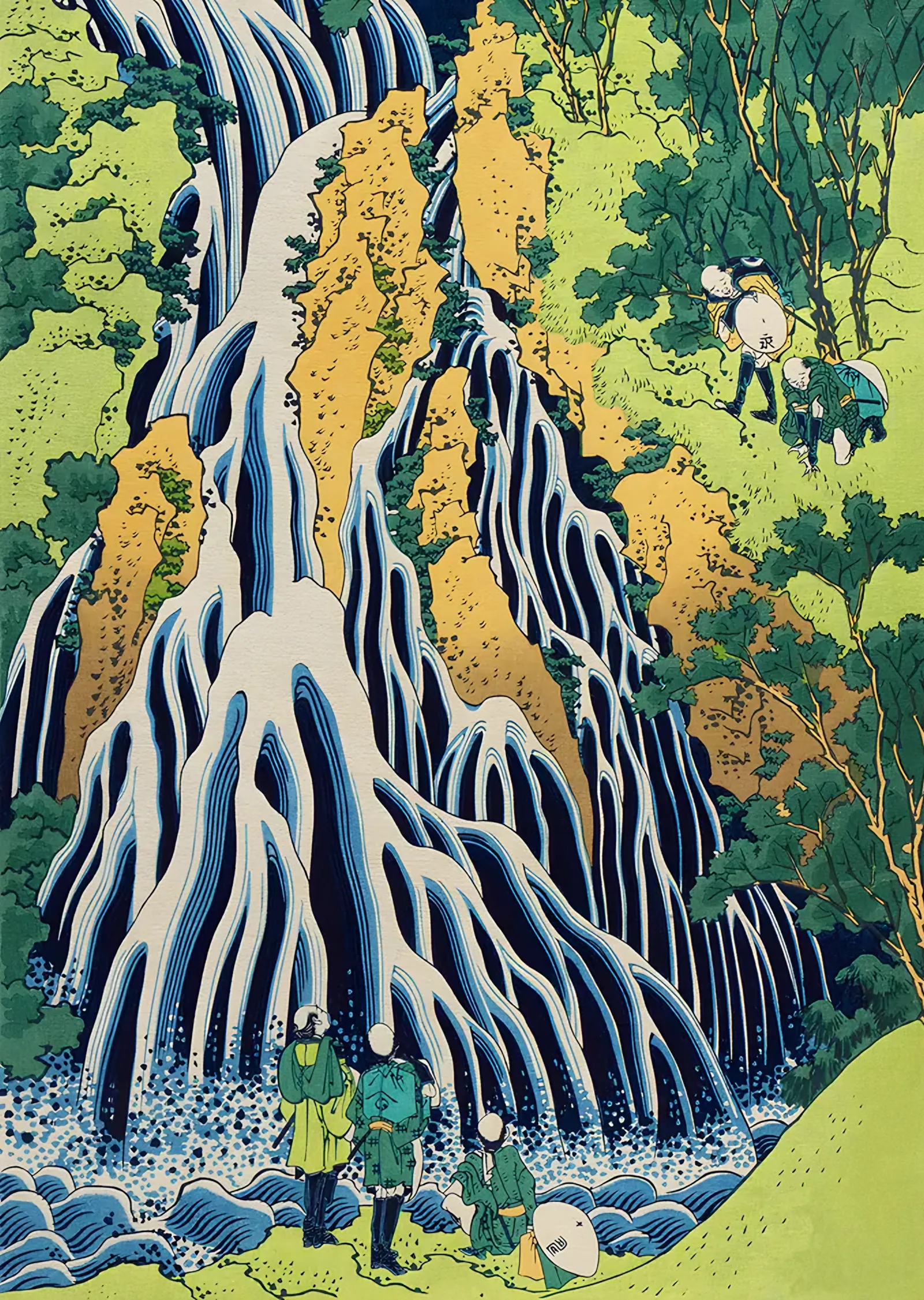 Kurokami Dağı Şelalesi - Katsushika Hokusai metal tablo