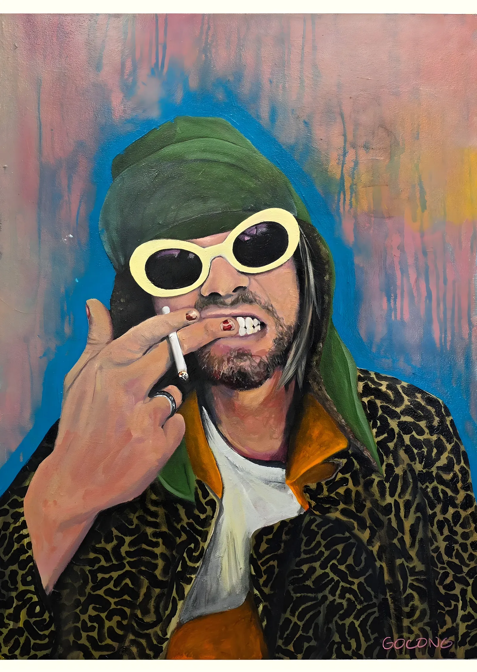 Kurt Cobain Portresi metal tablo