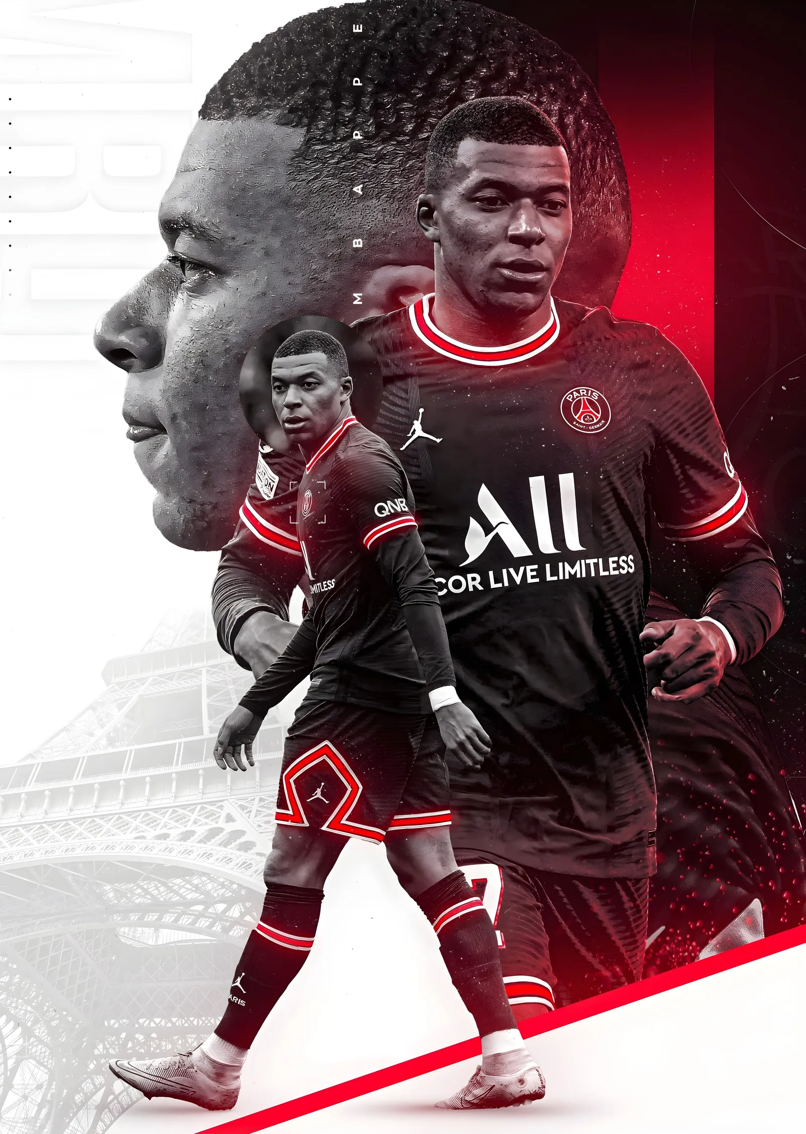 Kylian Mbappé Paris Saint-Germain metal tablo