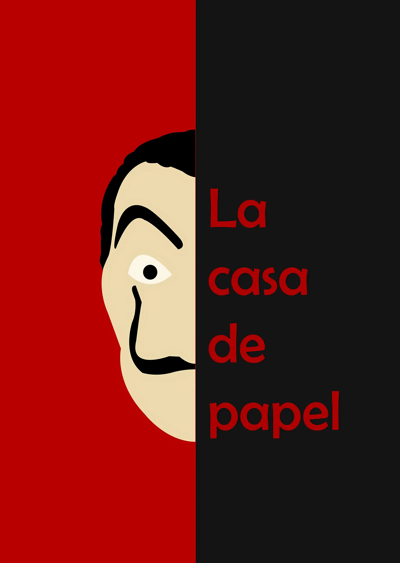 La Casa de Papel - Kırmızı ve Siyah Bölümlü Desen metal tablo