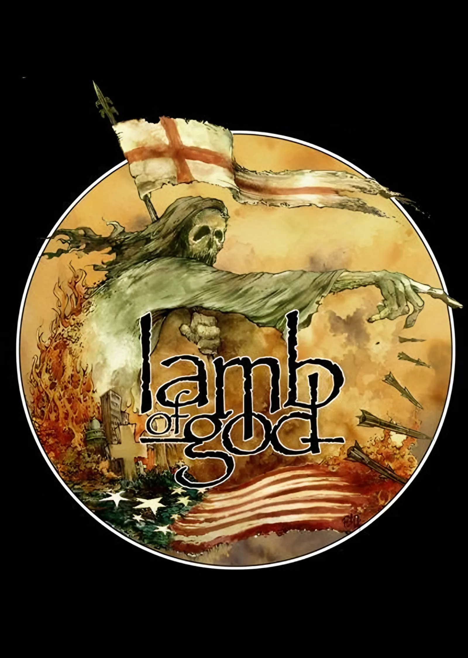 Lamb of God: Yıkıntıda Yatan Figür metal tablo