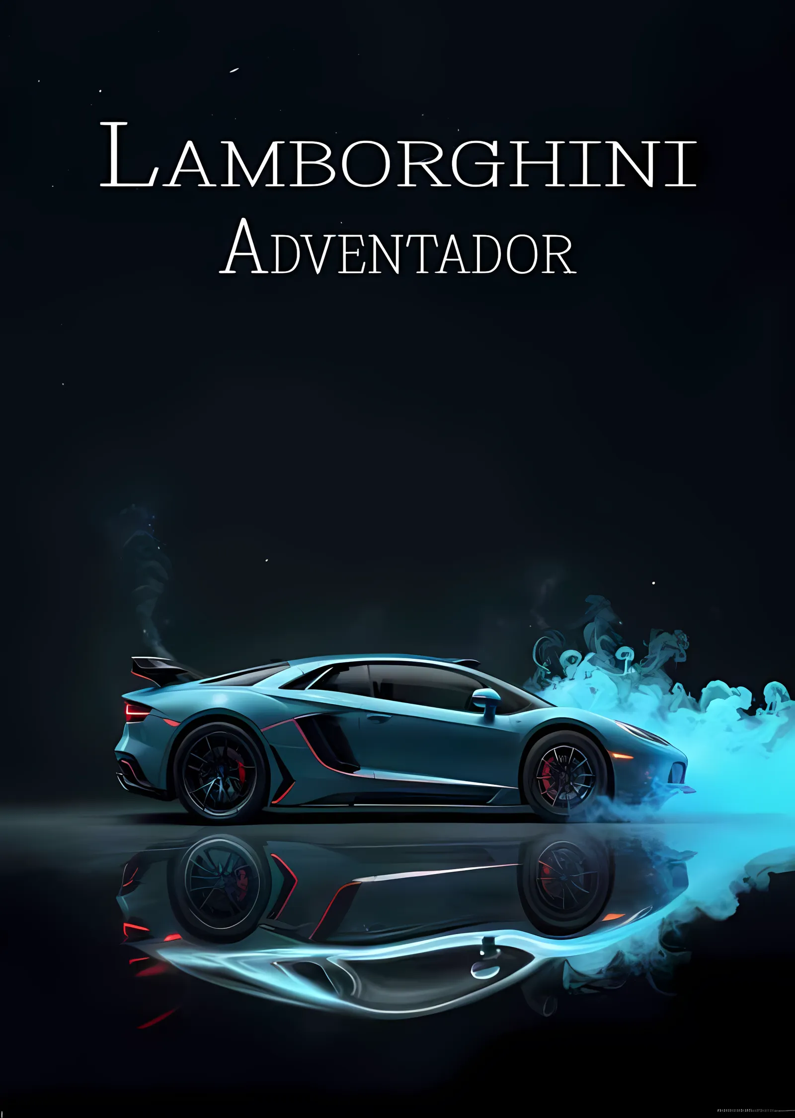 Lamborghini Aventador - Tron Mavisi Duman metal tablo