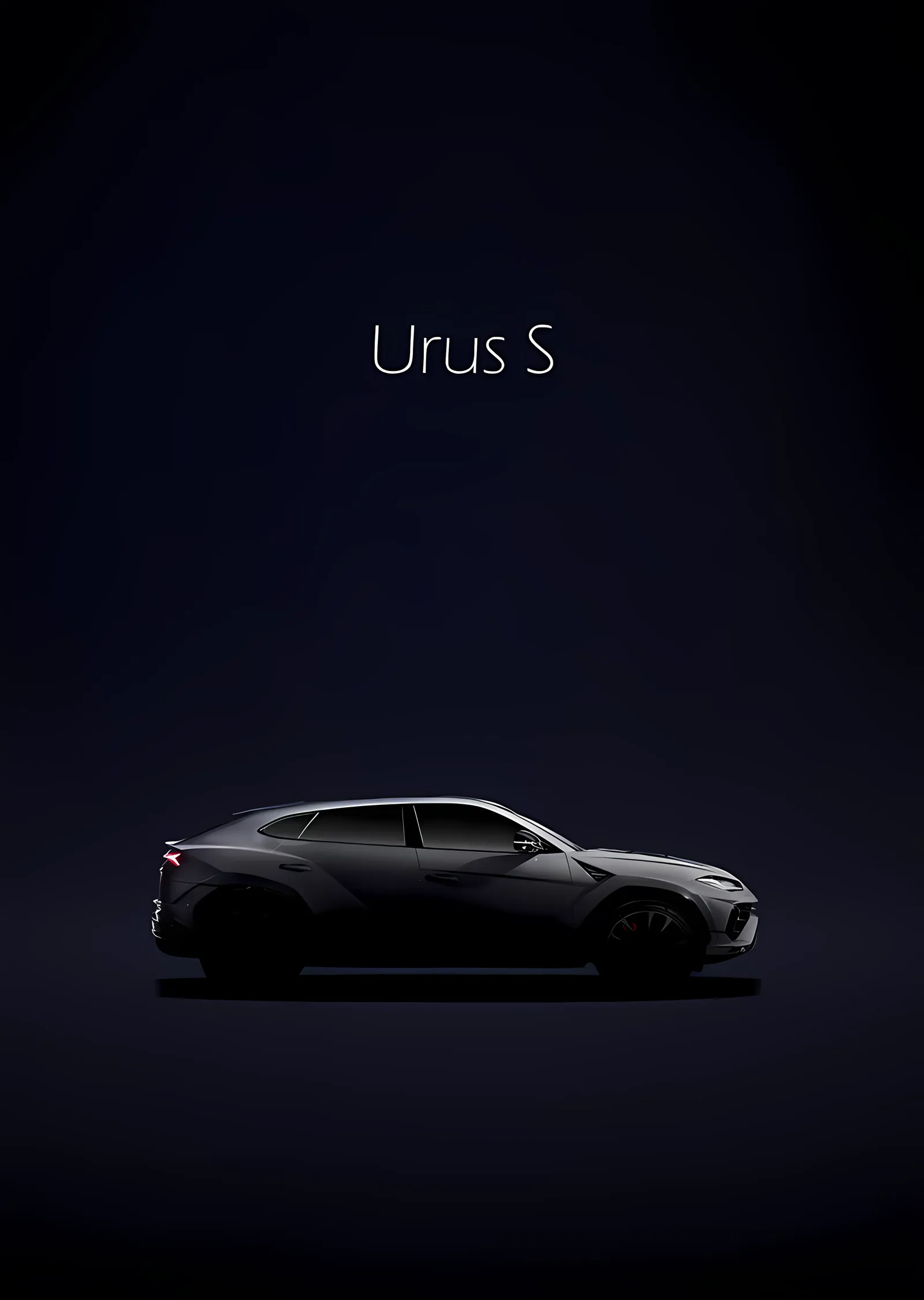 Lamborghini Urus S: Karanlıkta Yan Profil metal tablo