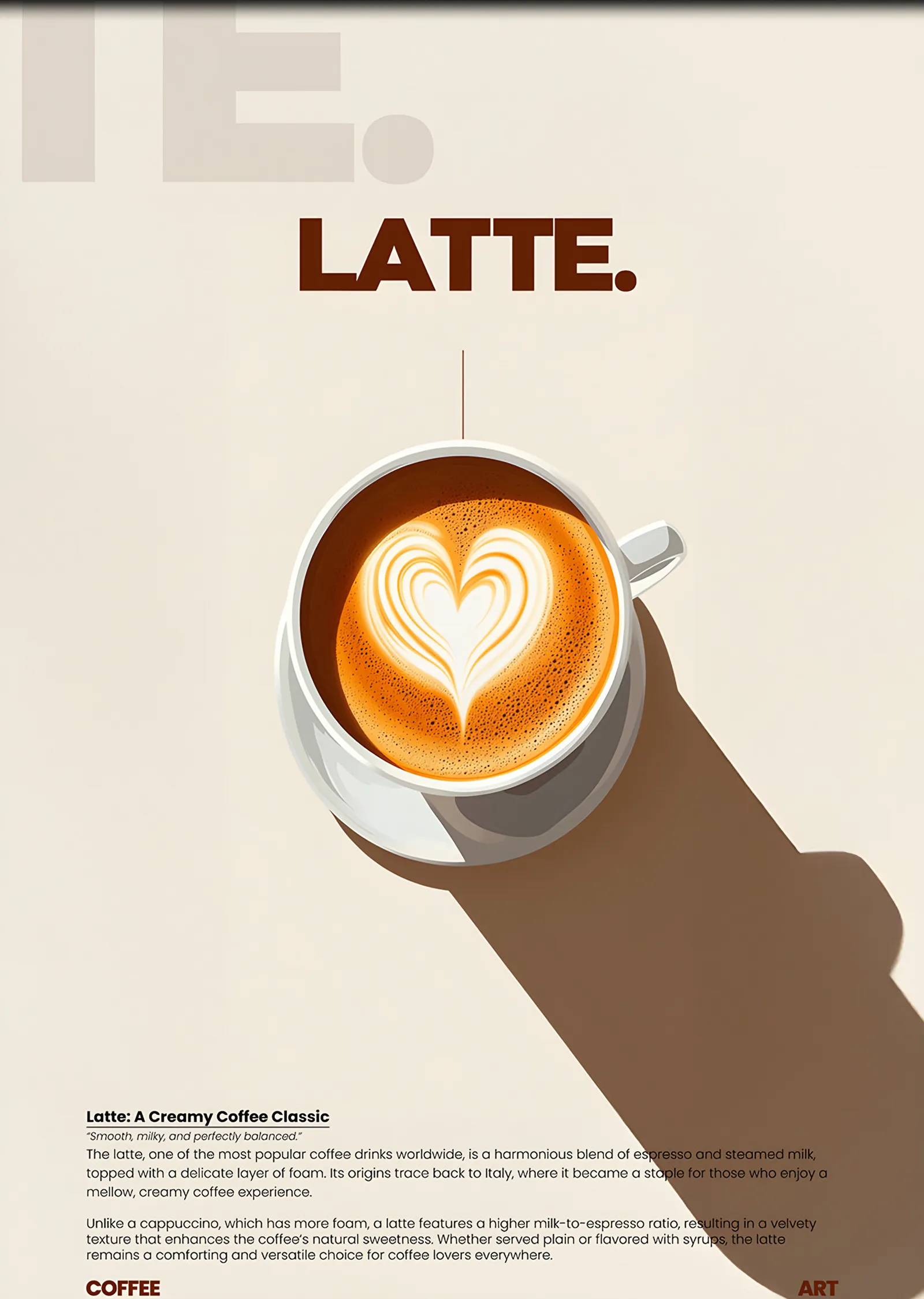 Latte Kalp Deseni metal tablo