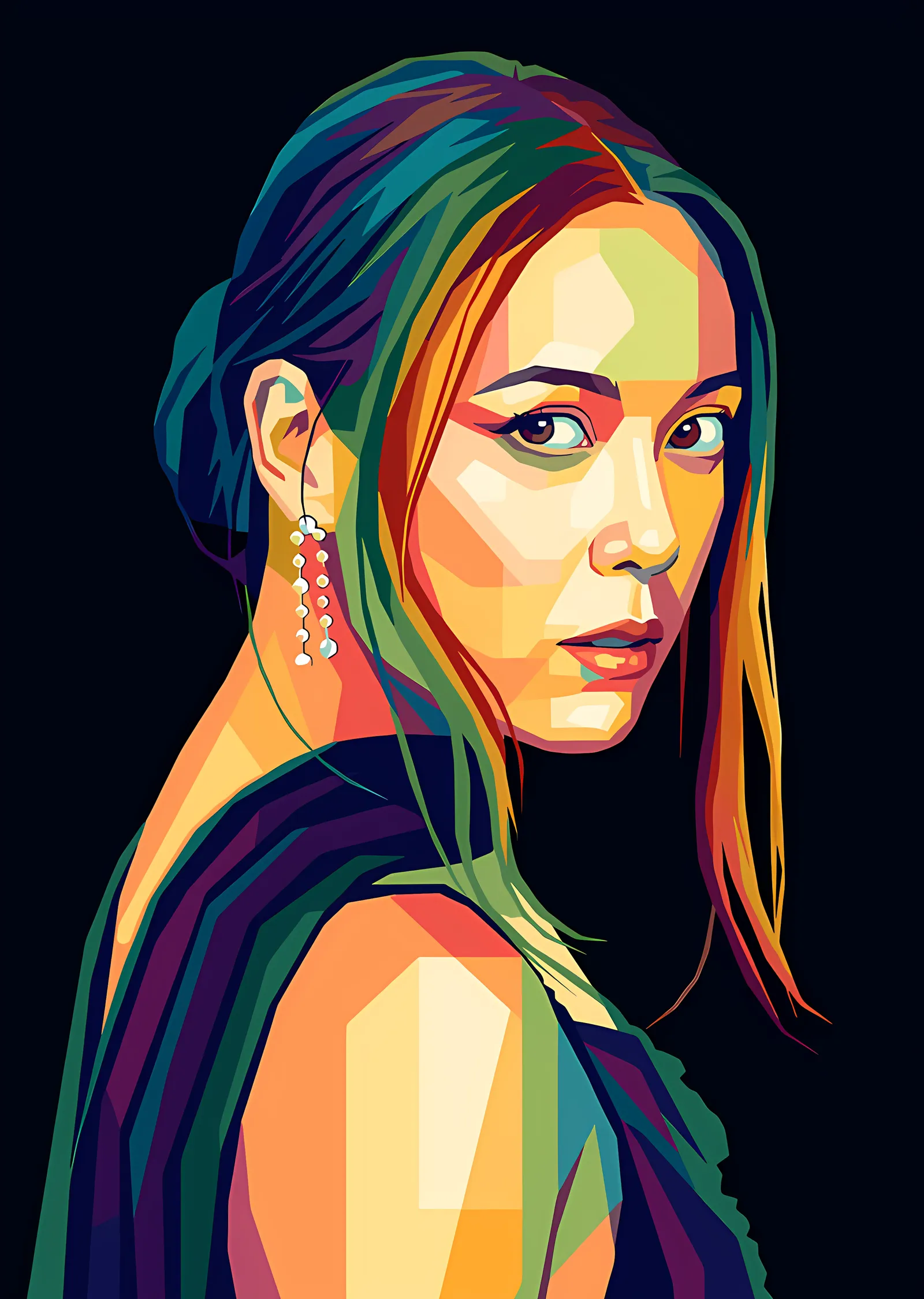 Laufey: Uzun Küpeli WPAP metal tablo
