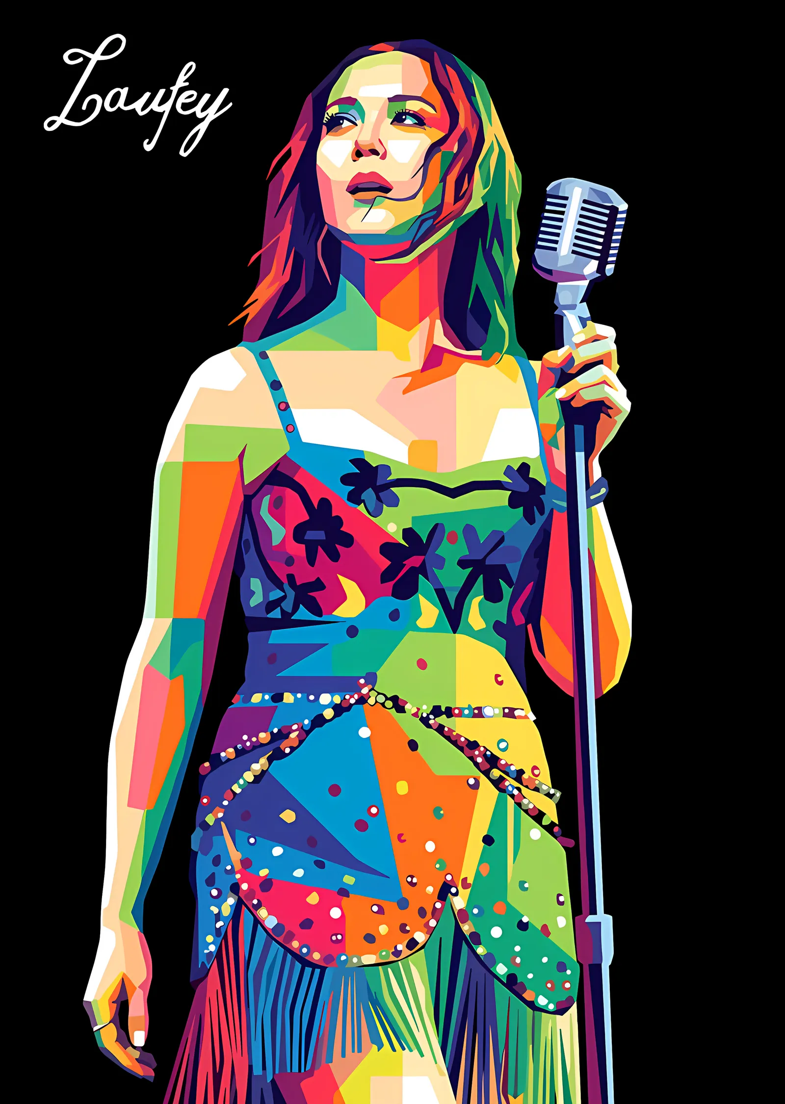 Laufey: WPAP Mikrofon Karesi metal tablo