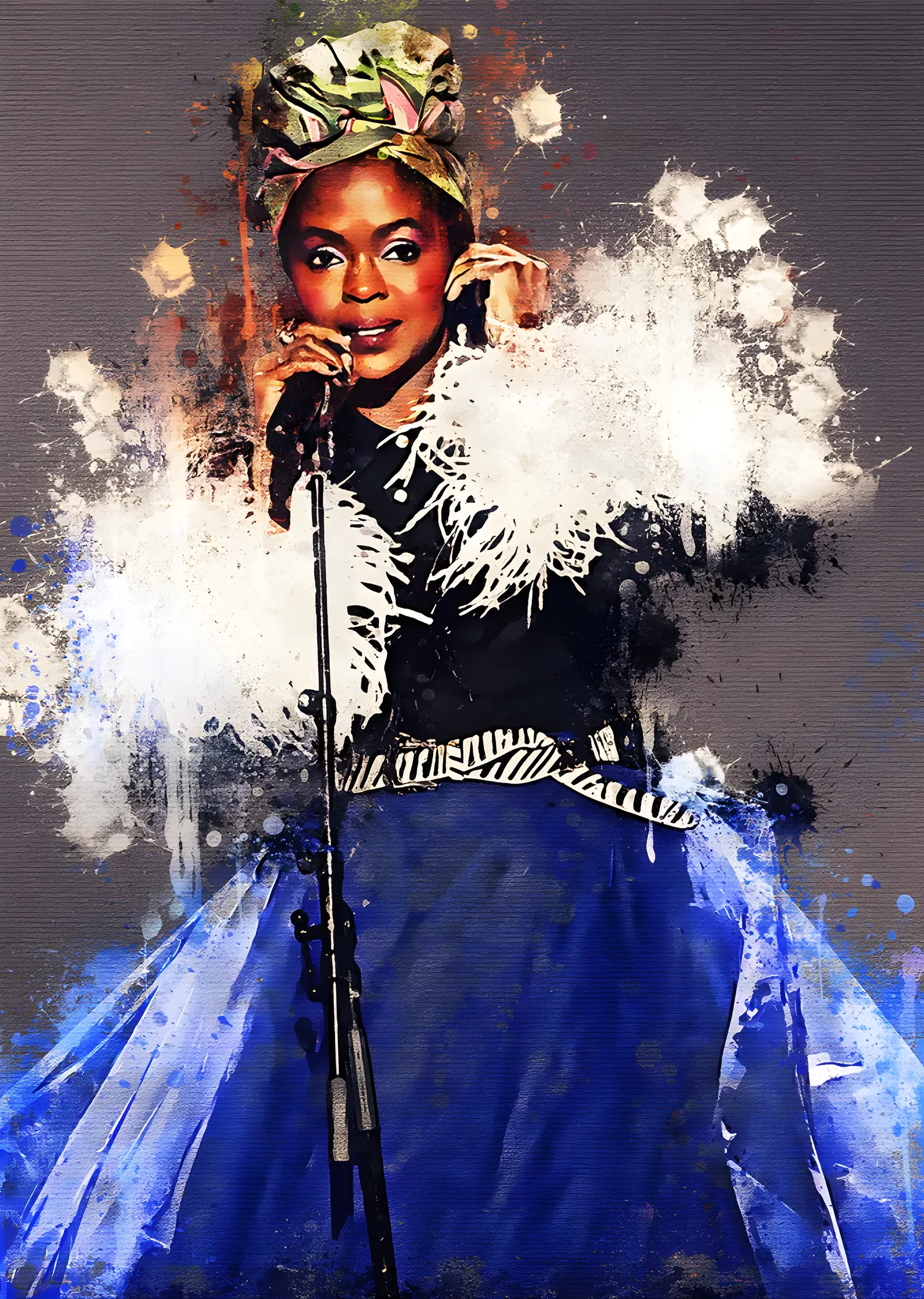 Lauryn Hill - Mavi Elbise metal tablo