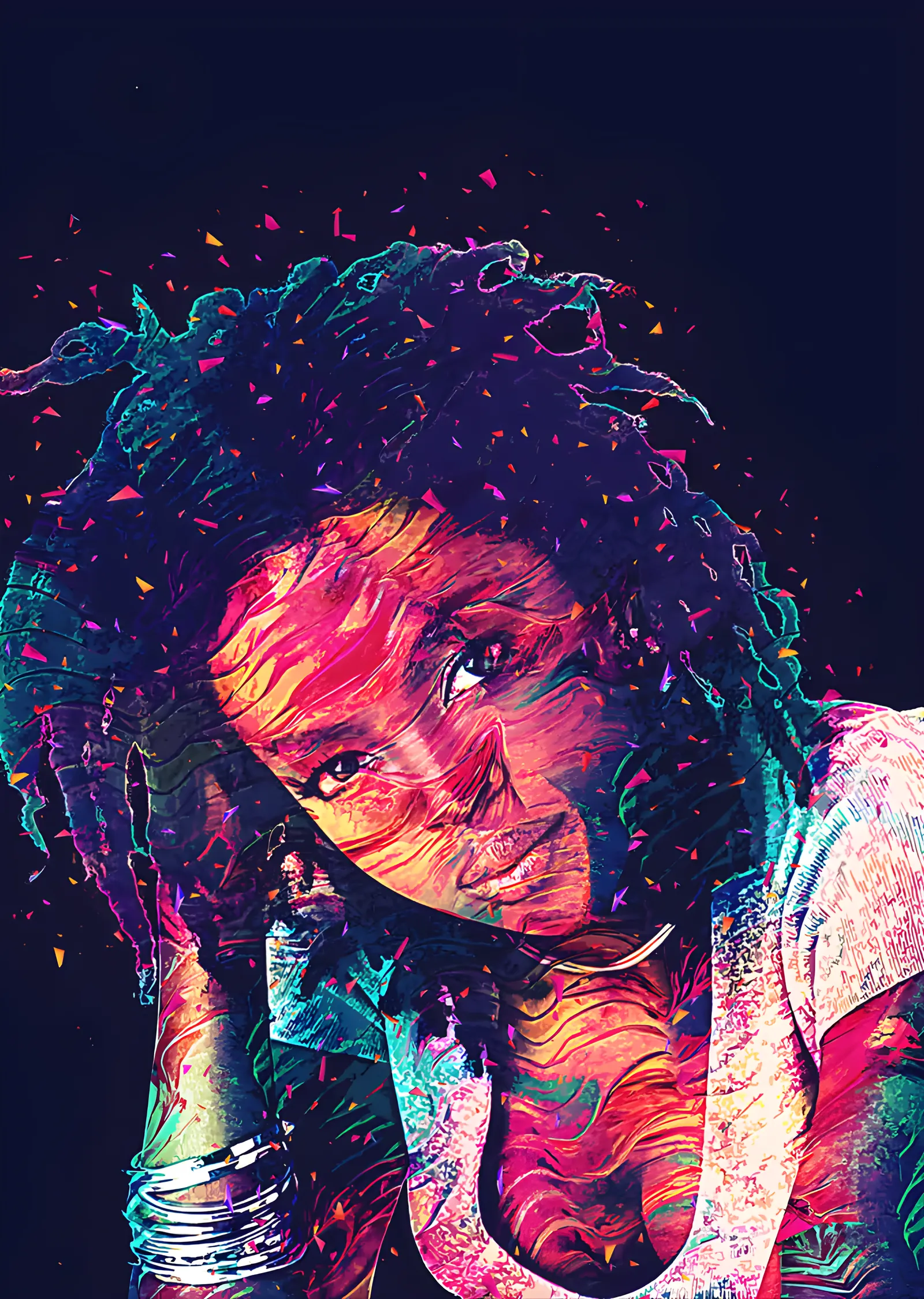 Lauryn Hill - Renkli Portre metal tablo