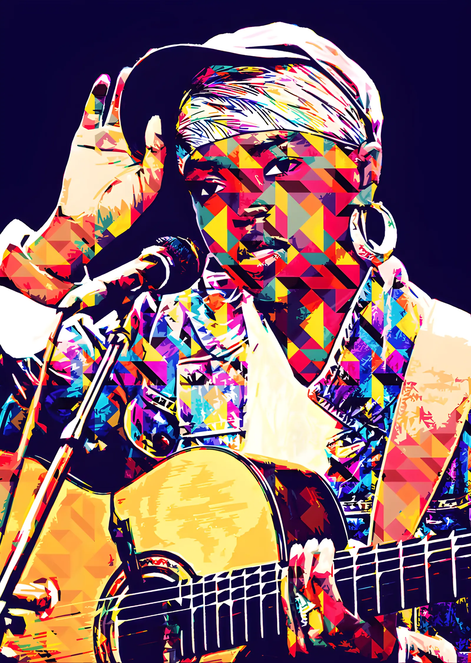 Lauryn Hill - WPAP Portre metal tablo