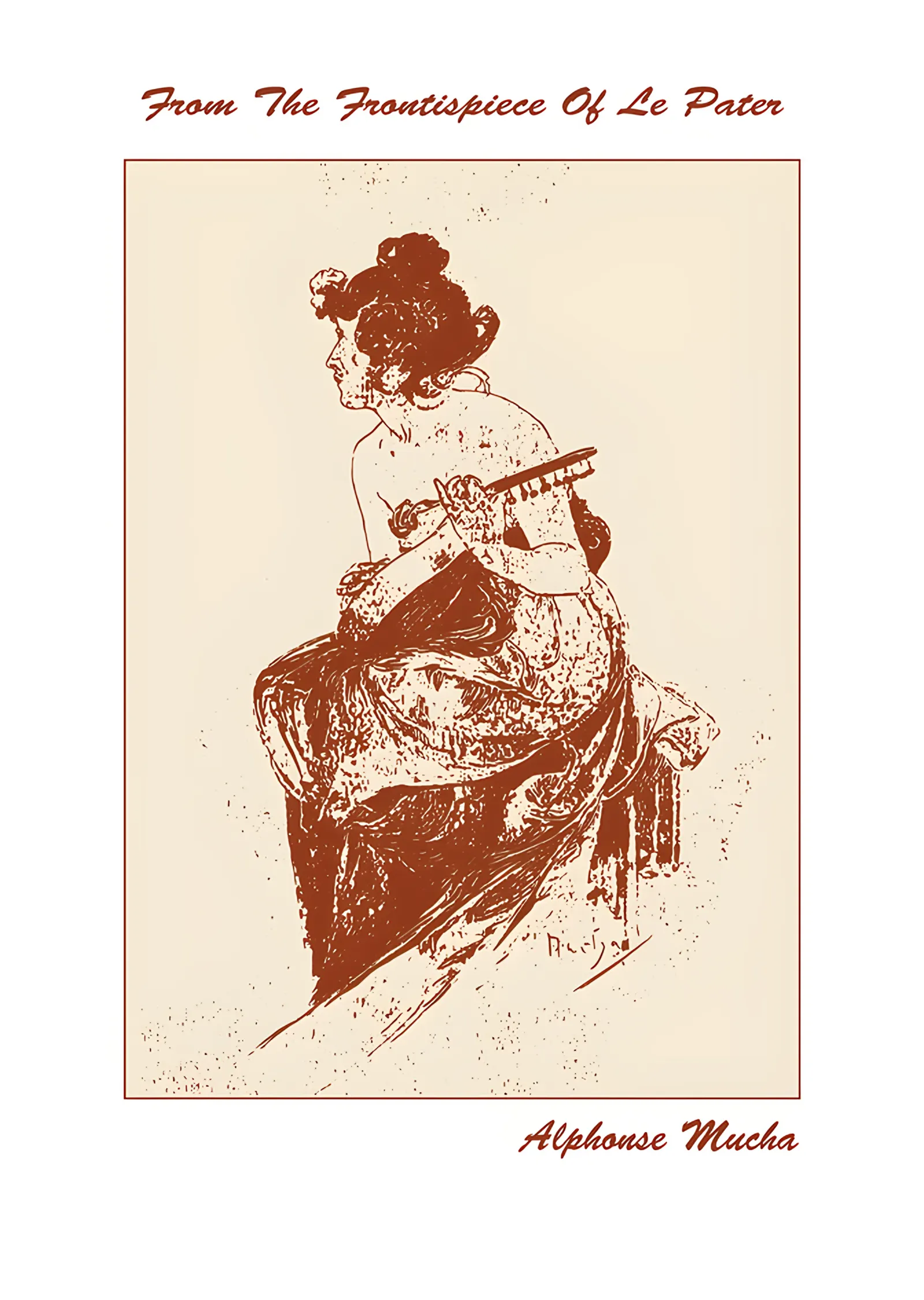 Le Pater Frontispis - Alphonse Mucha metal tablo
