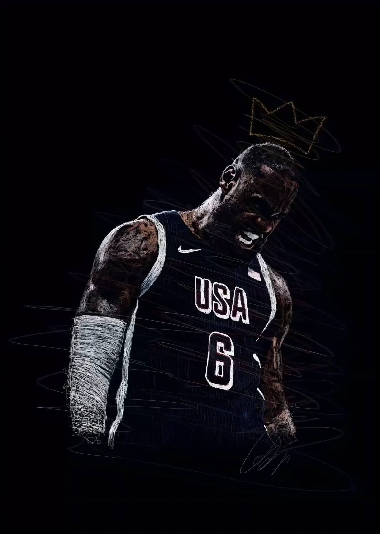 LeBron James: USA Formasıyla Karalama metal tablo