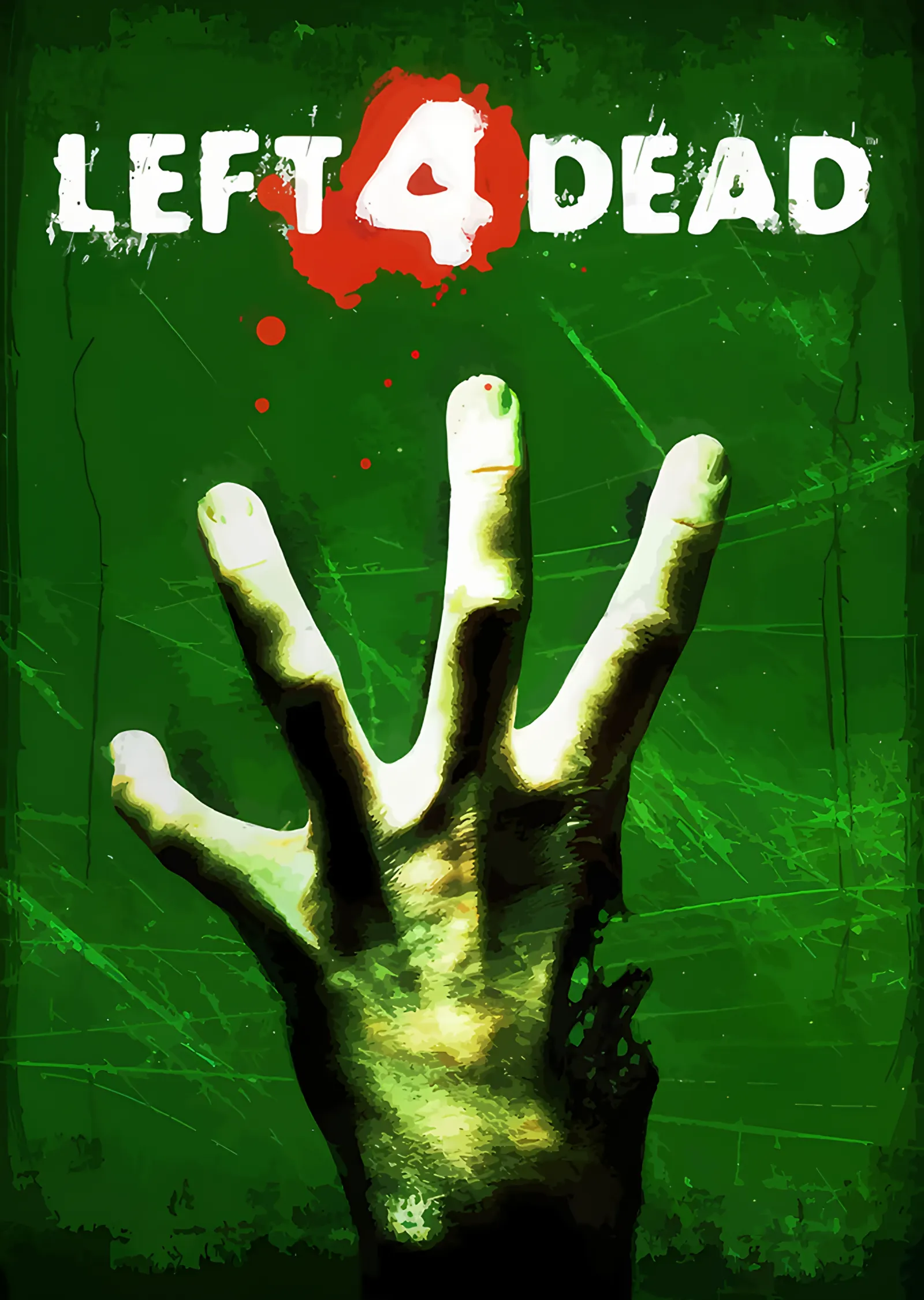 Left 4 Dead: Yeşil Zeminde Dört Parmaklı El metal tablo