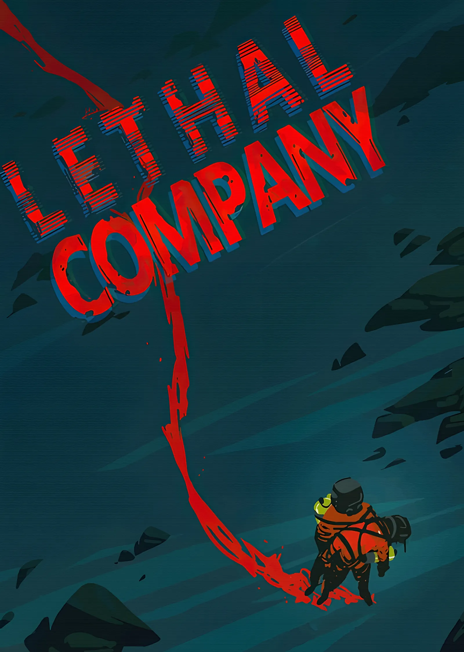 Lethal Company: Kızıl Yazının Altında Çalışan metal tablo