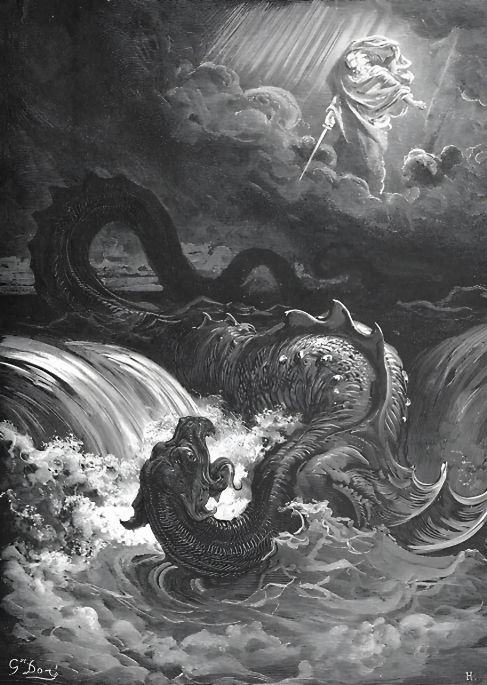 Leviathan'ın Yok Edilişi - Gustave Doré metal tablo