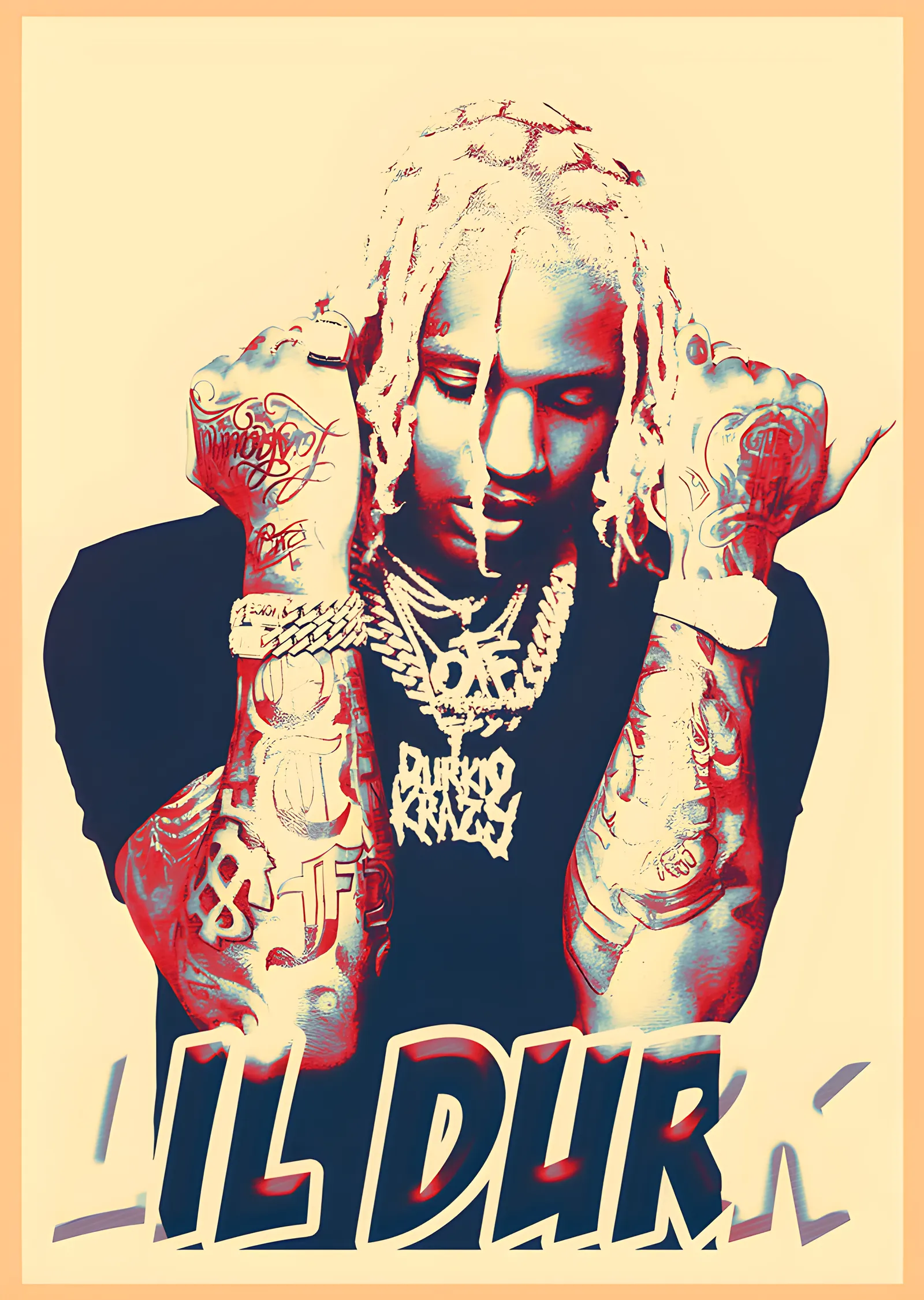 Lil Durk - Pop Art metal tablo