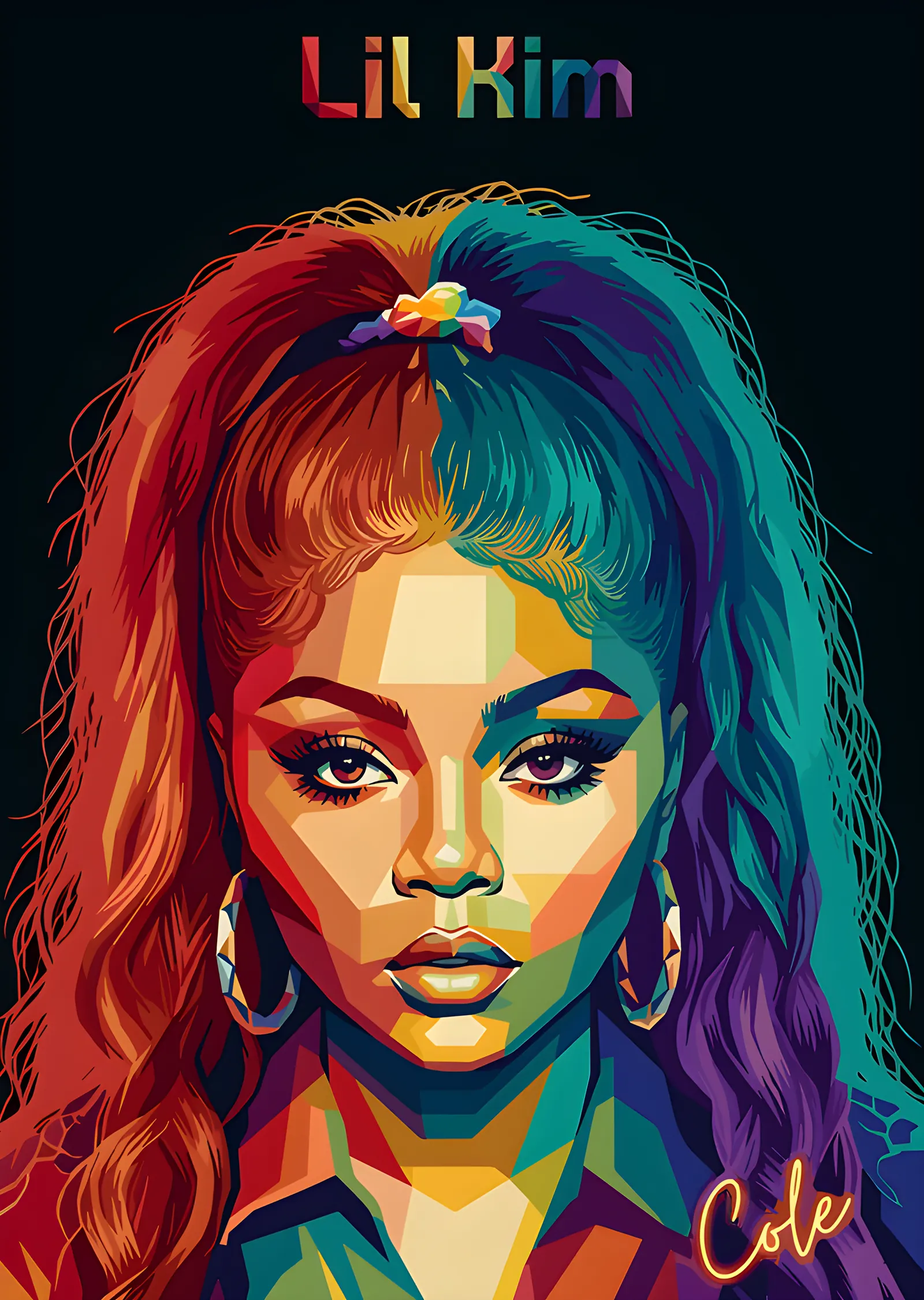 Lil' Kim - Pop Art Portre metal tablo