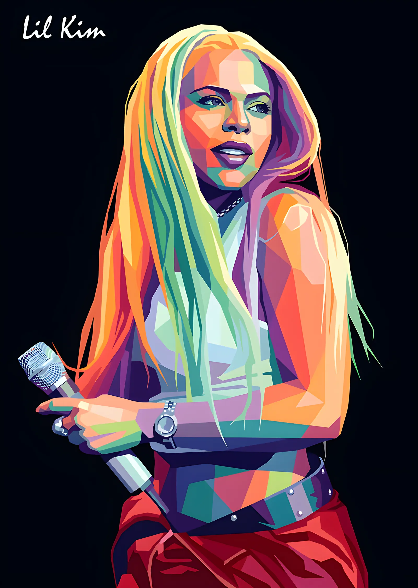 Lil' Kim - Renkli Sahne metal tablo