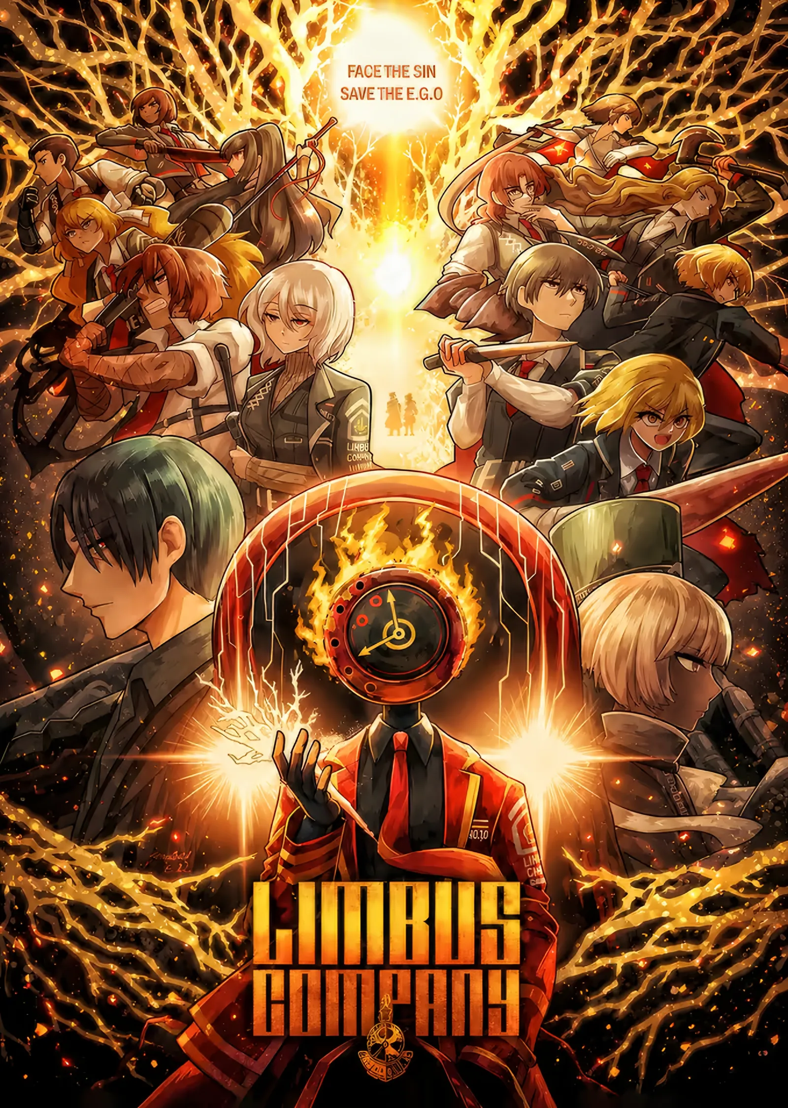 Limbus Company: Altın Halkada Kadro metal tablo