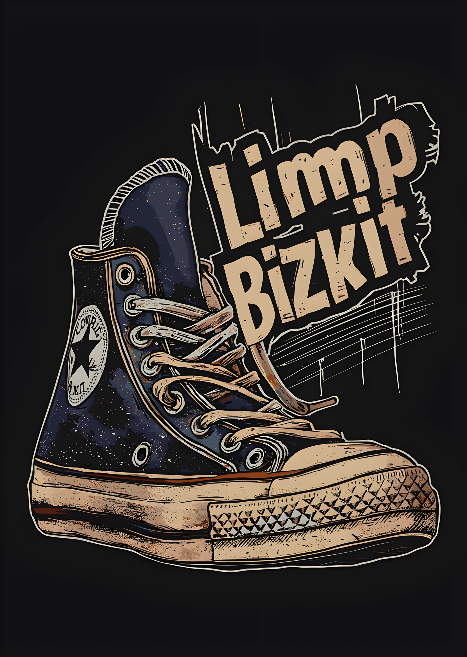 Limp Bizkit: Converse Çizimi metal tablo