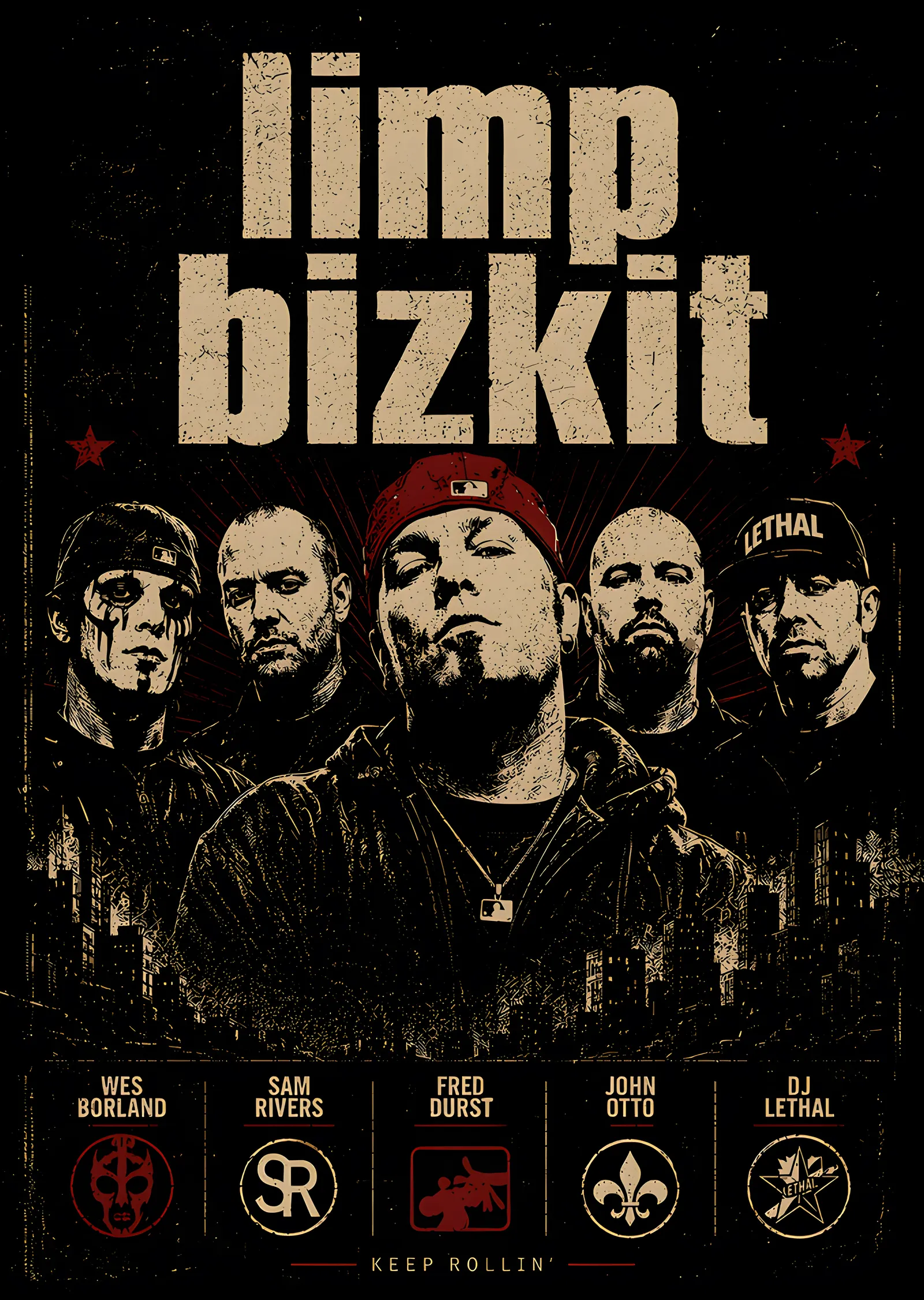 Limp Bizkit: Keep Rollin' Kadro Afişi metal tablo