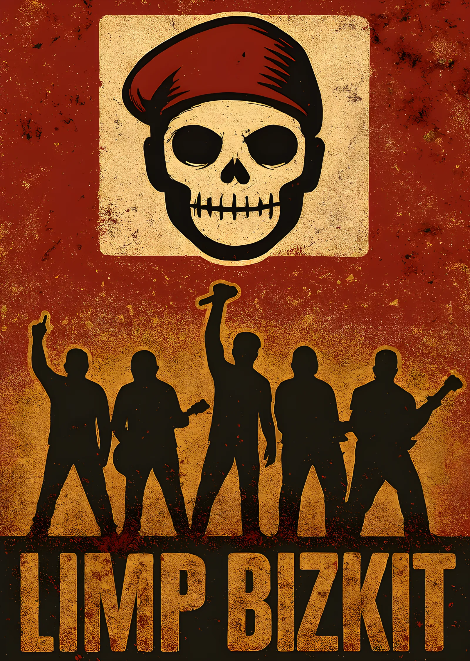 Limp Bizkit: Kuru Kafa ve Siluetler metal tablo
