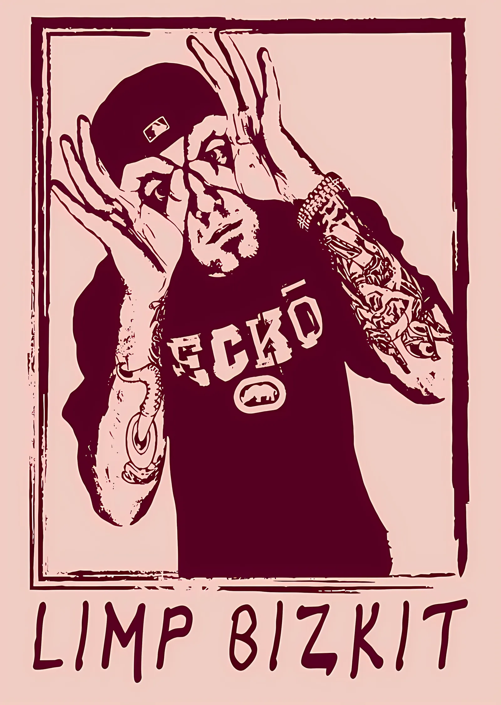 Limp Bizkit: Pembe Serigrafi metal tablo