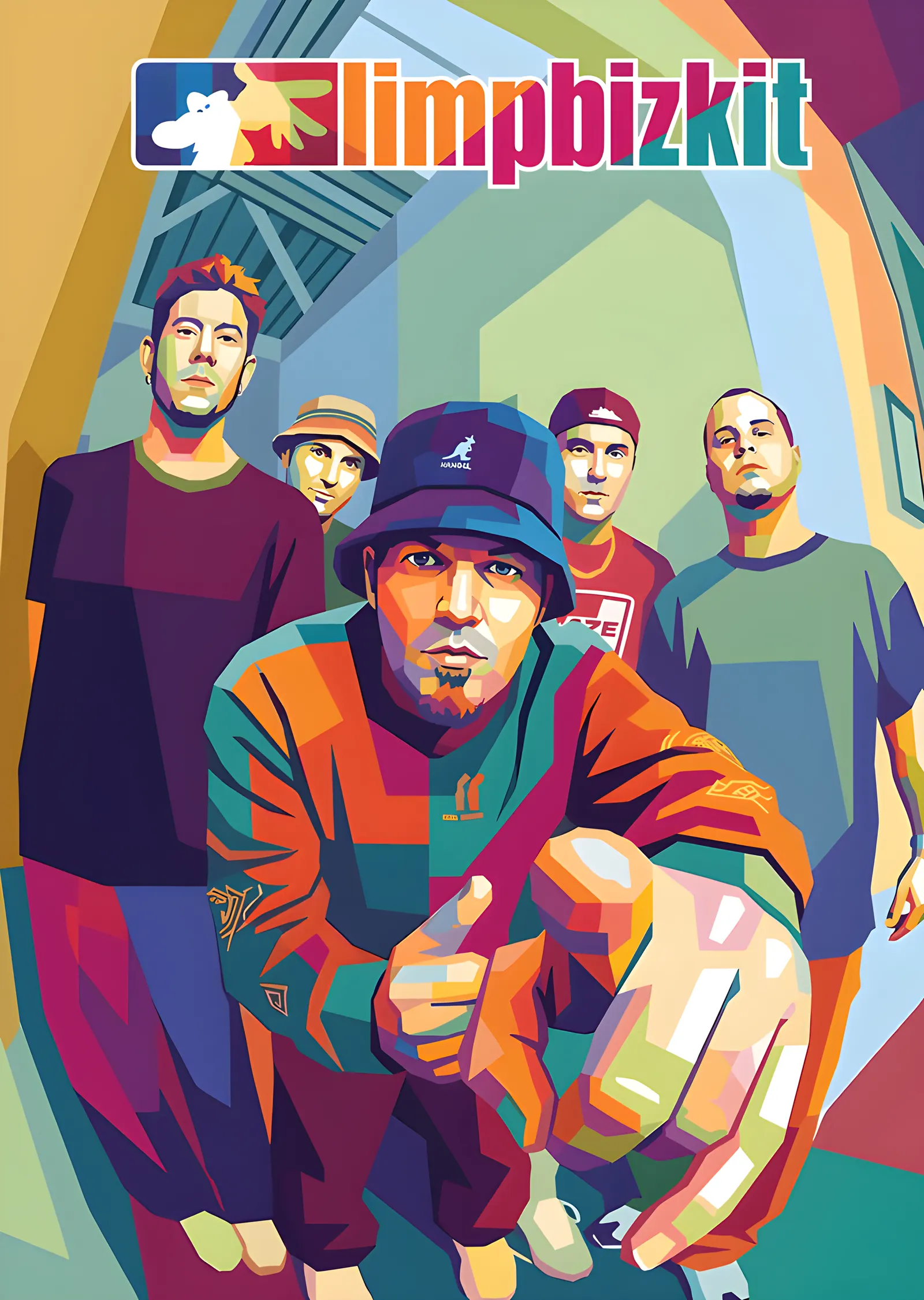 Limp Bizkit: Pop Art Grup Afişi metal tablo