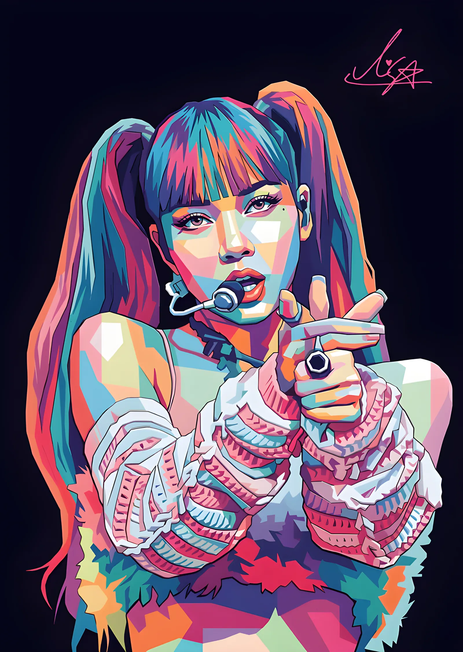 Lisa: İkiz Kuyruklu Pop Art metal tablo