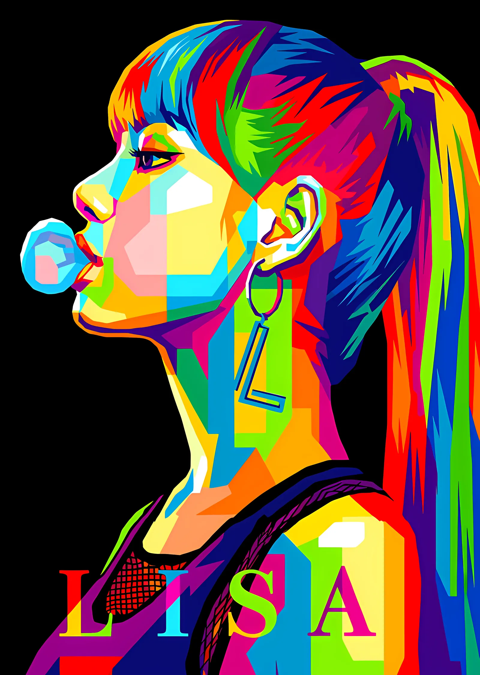 Lisa: Sakız Balonu WPAP metal tablo