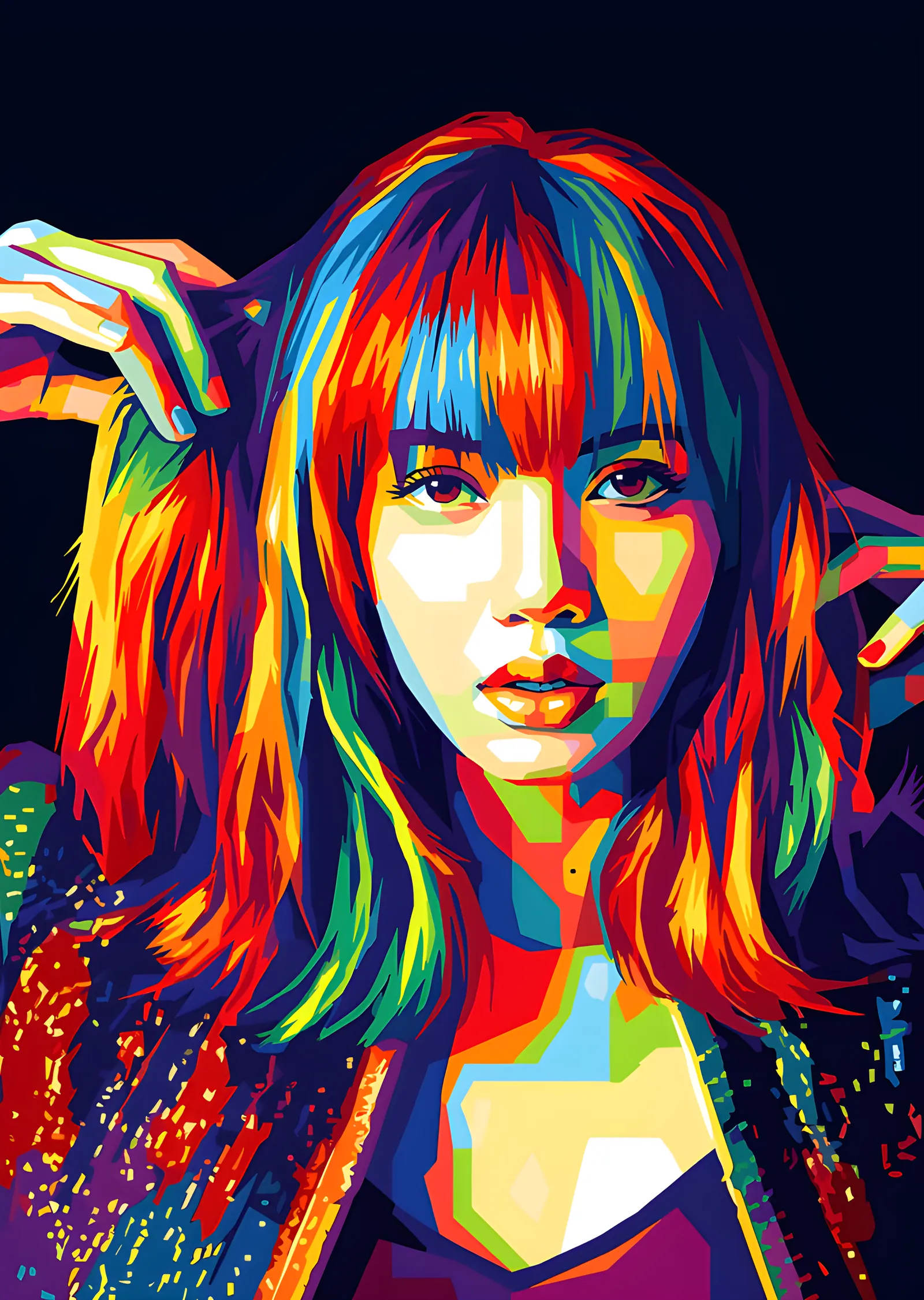 Lisa: Turuncu Saç Düzlemleri metal tablo