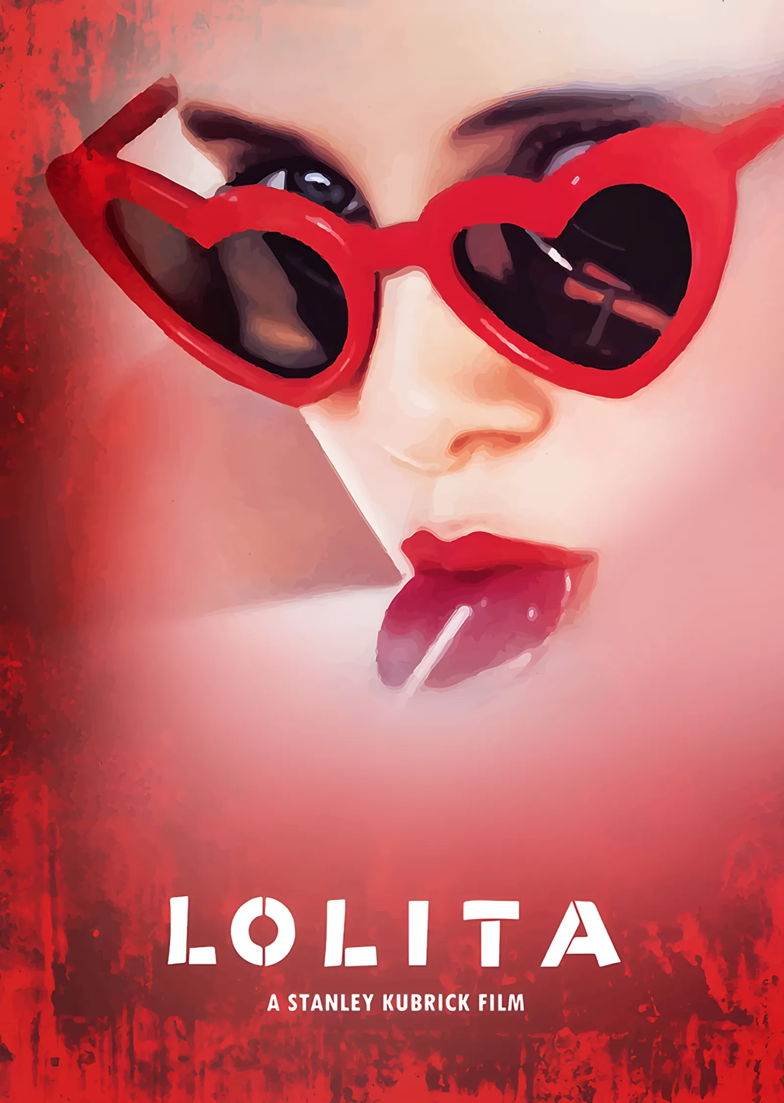Lolita - Kalp Gözlük metal tablo