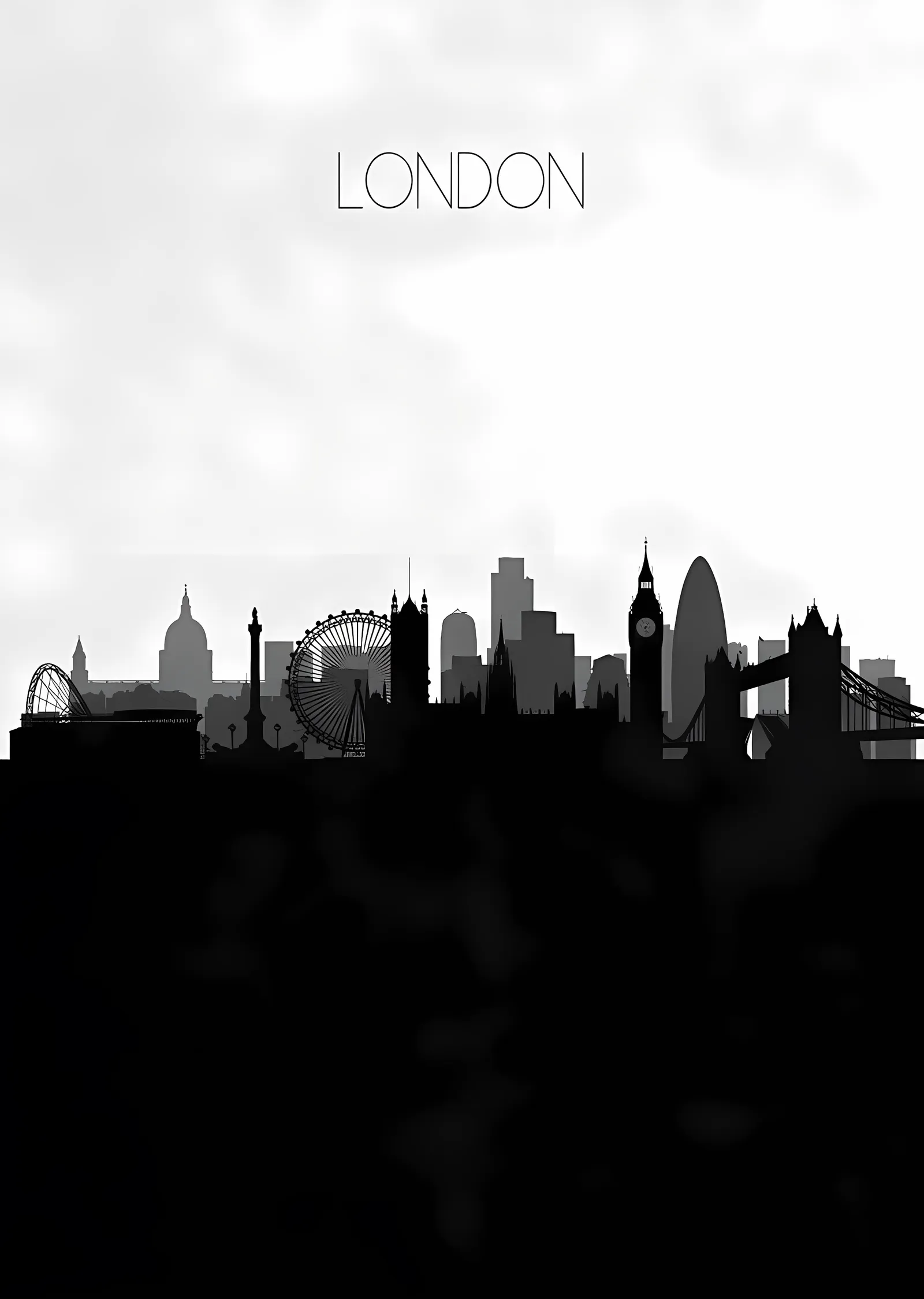 Londra Silueti metal tablo