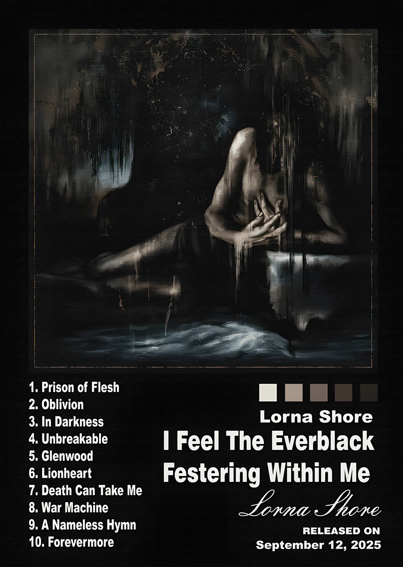 Lorna Shore - I Feel the Everblack Festering Within Me metal tablo