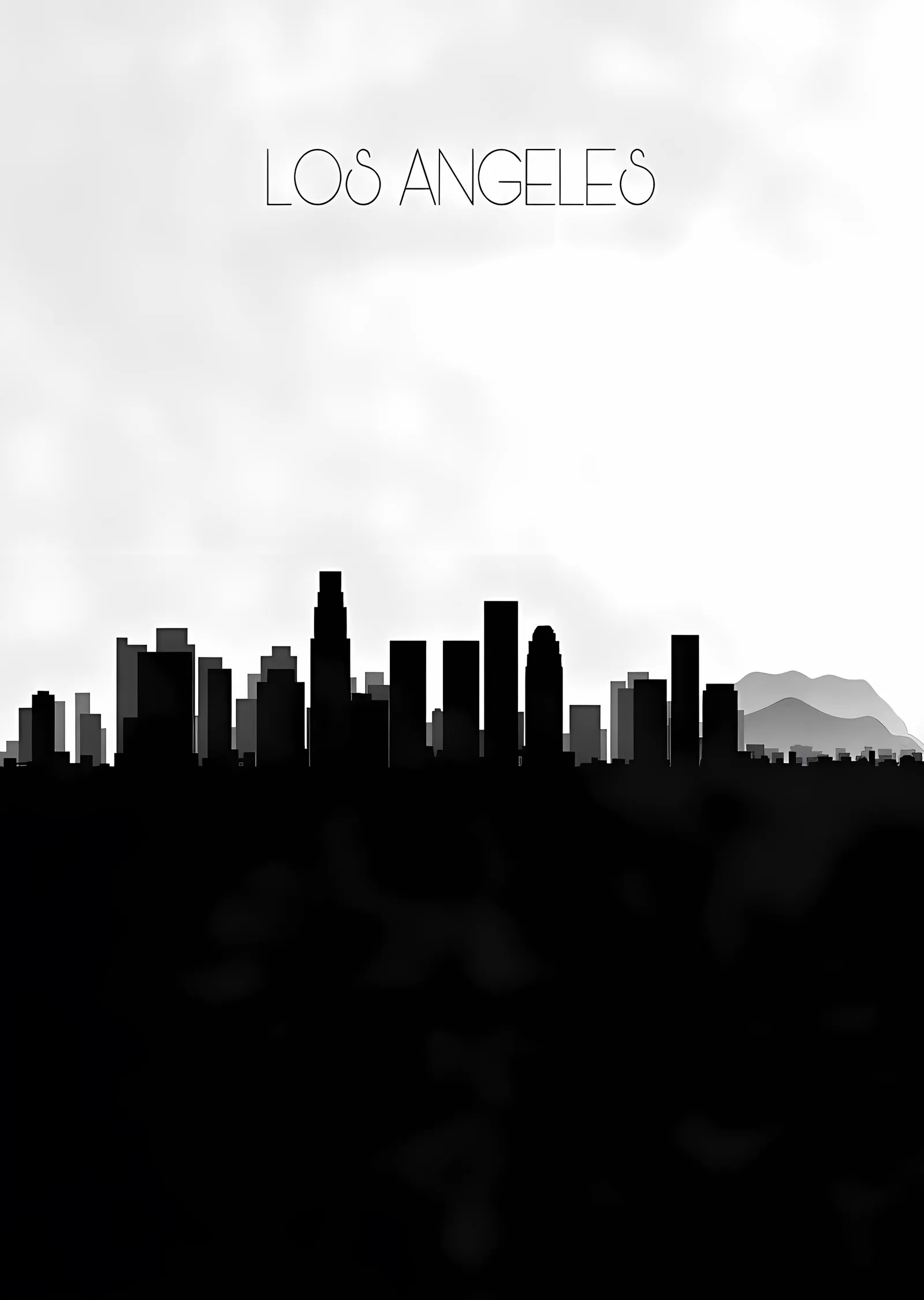Los Angeles Silueti metal tablo