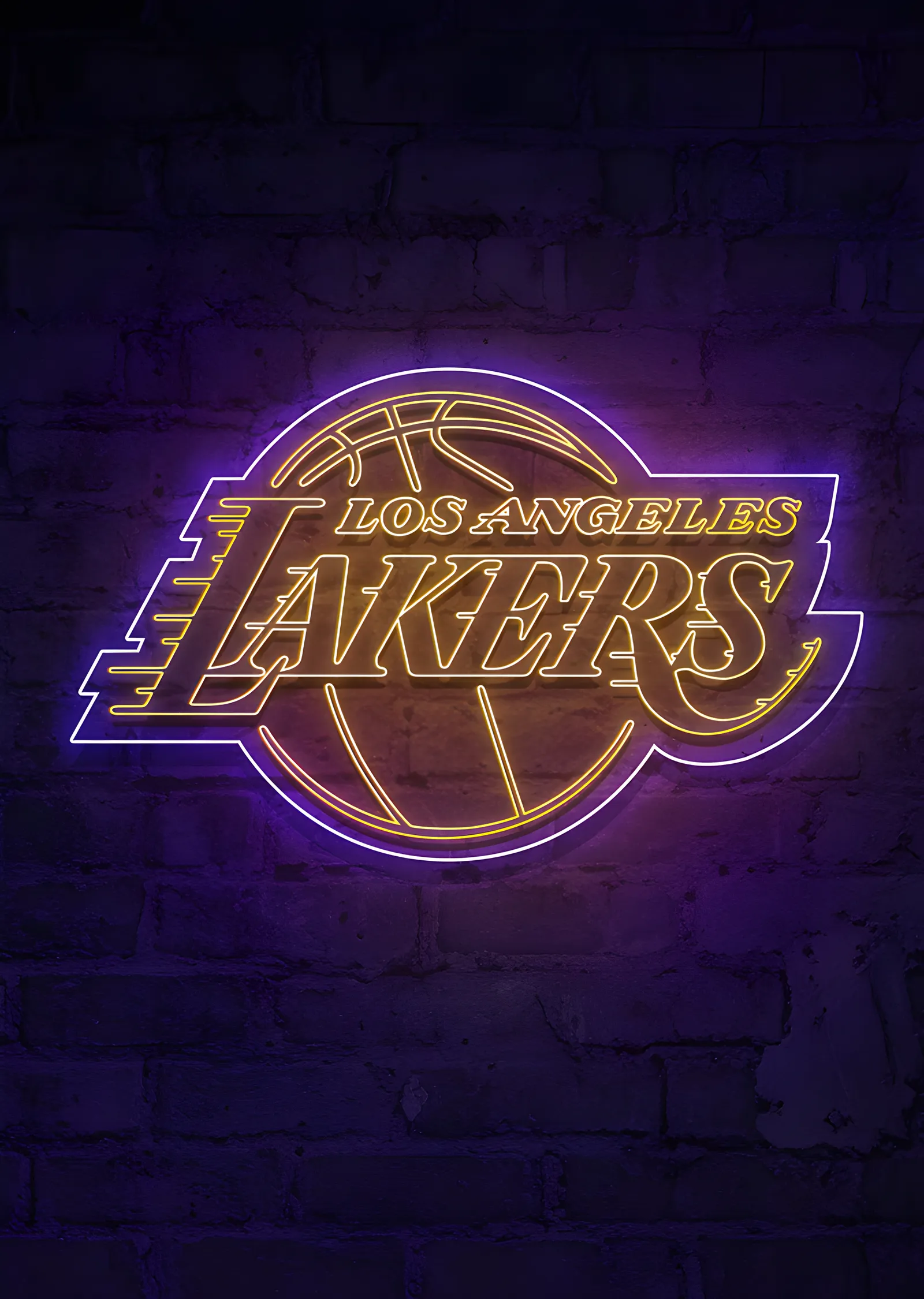 Los Angeles Lakers - Neon Amblem metal tablo
